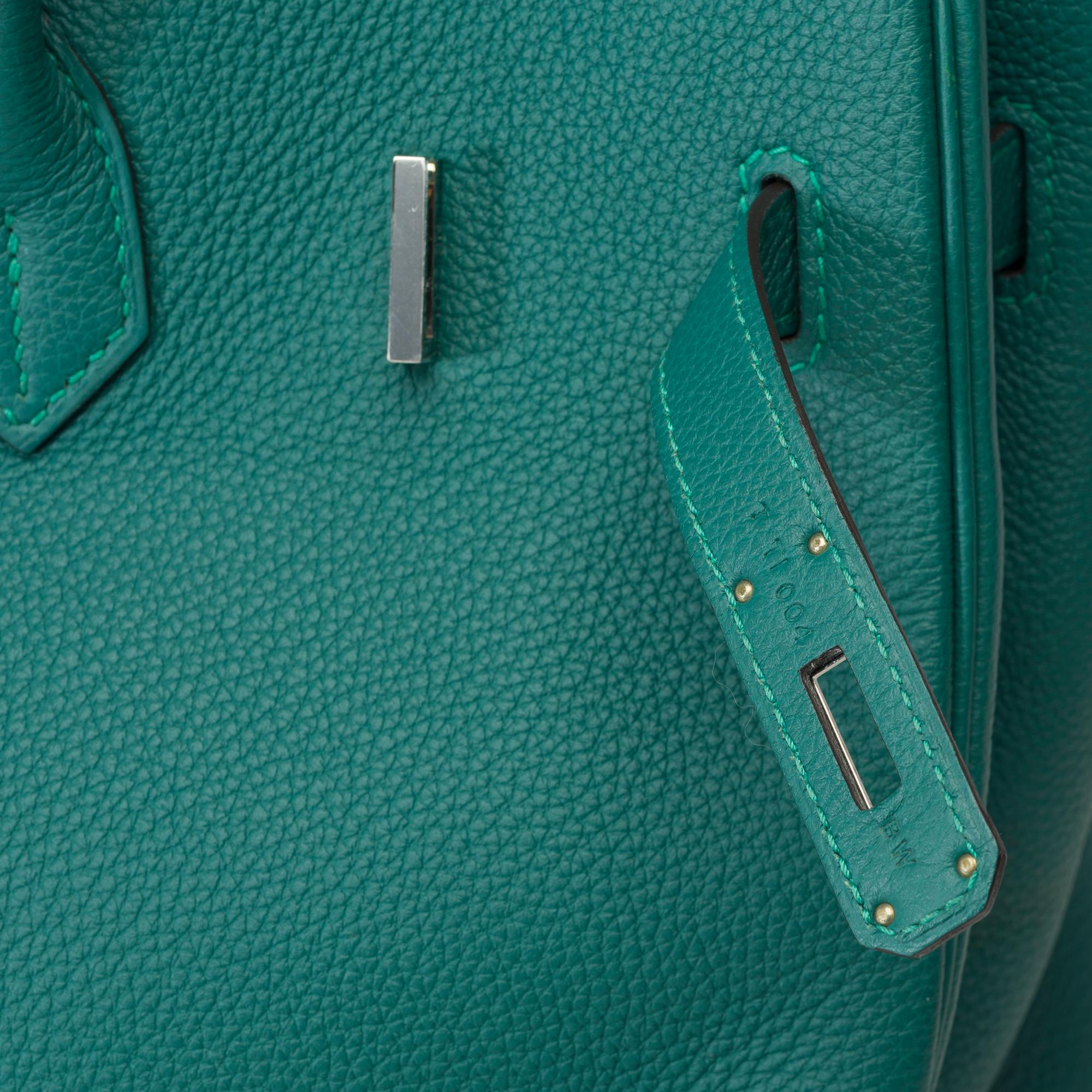 Hermès Birkin 35 handbag in Malachite green Togo leather, PHW 4