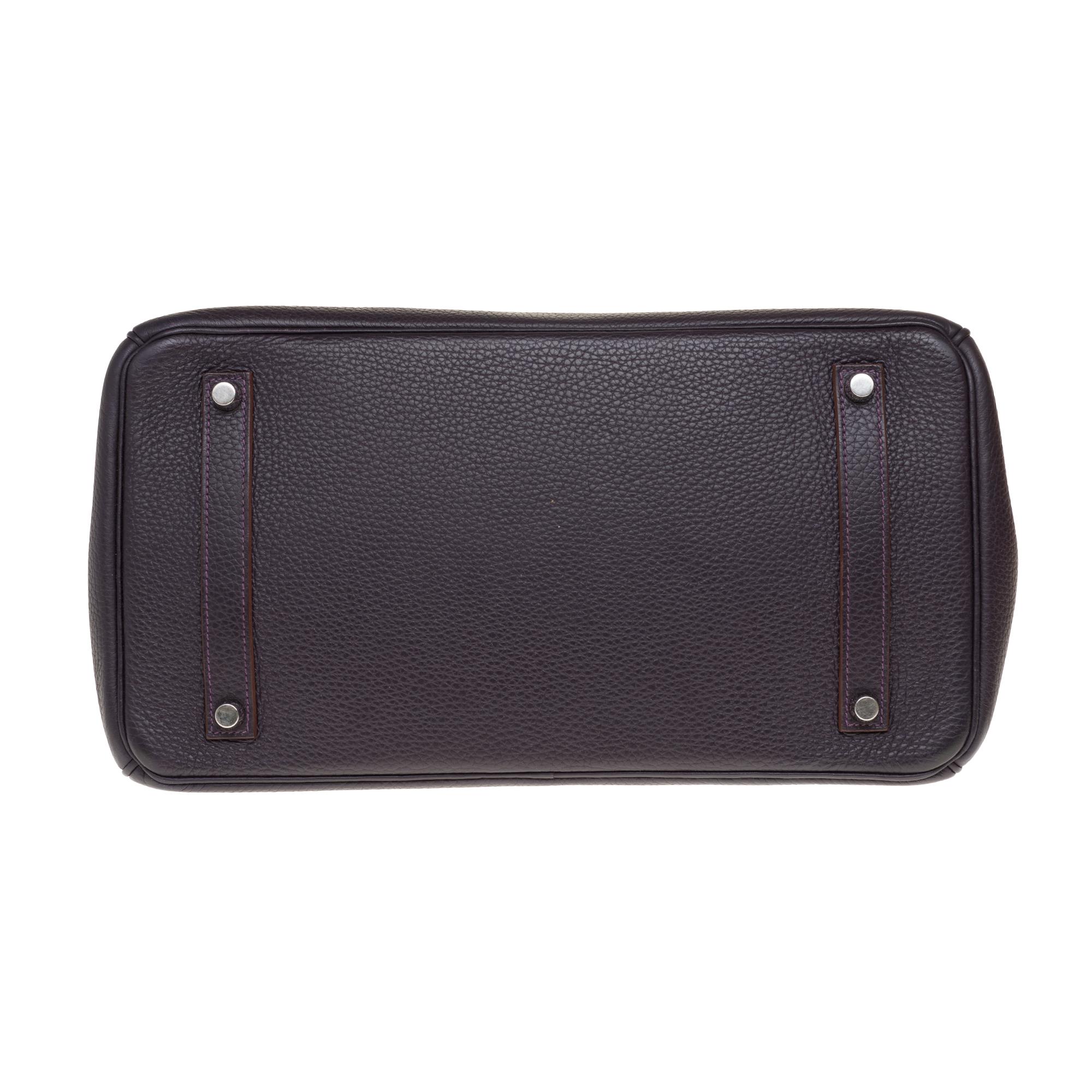 Hermès Birkin 35 handbag in Purple Togo leather with Silver Palladium hardware ! 5