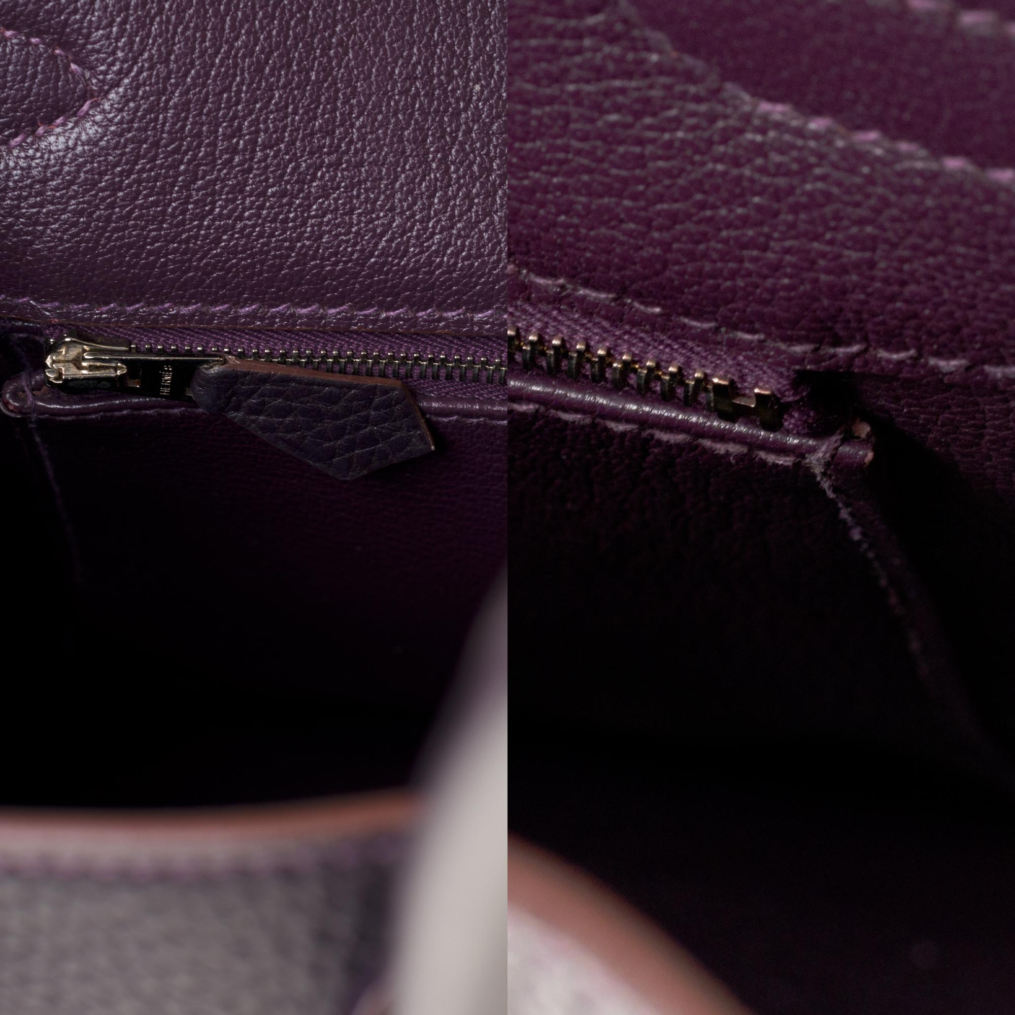 Hermès Birkin 35 handbag in Purple Togo leather with Silver Palladium hardware ! 2