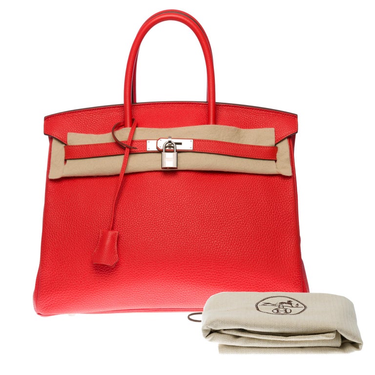 Hermès Birkin 35 handbag in red Capucine Togo leather, SHW
