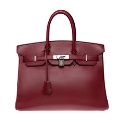 Hermès Birkin 35 handbag in Rouge H (Burgundy) Epsom calf leather, PHW