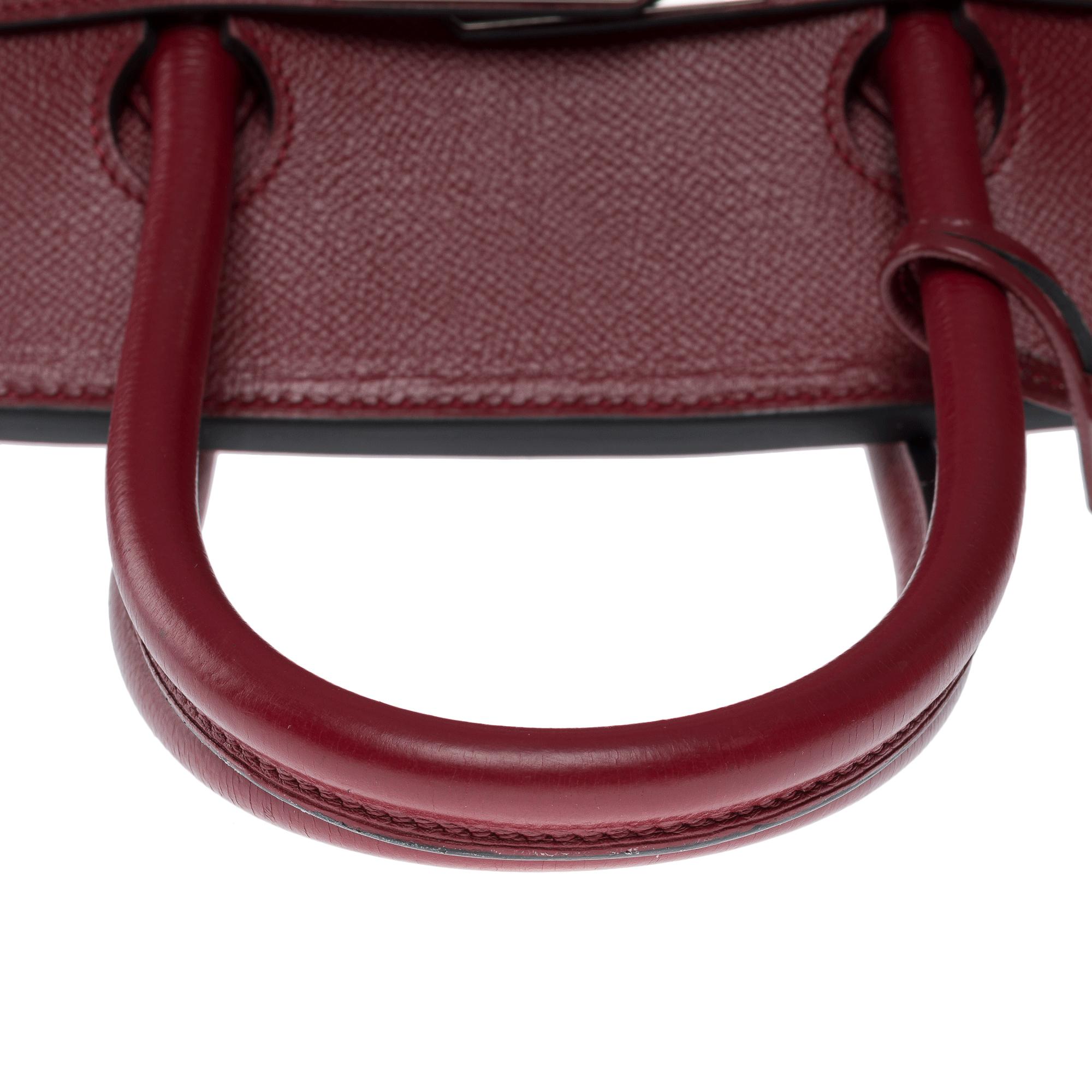 Hermès Birkin 35 handbag in Rouge H (Burgundy) Epsom calf leather, PHW For Sale 4