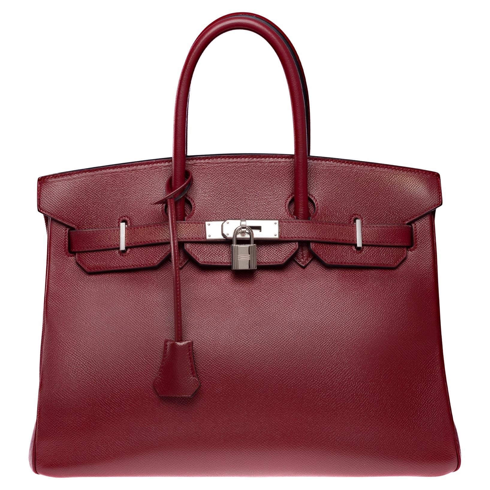 Hermès Birkin 35 handbag in Rouge H (Burgundy) Epsom calf leather, PHW