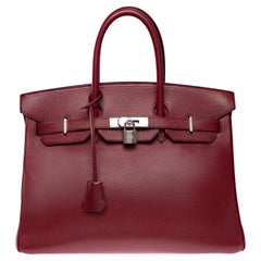 Hermès Birkin 35 handbag in Rouge H (Burgundy) Epsom calf leather, PHW