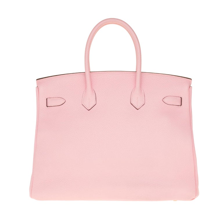 Birkin 35 leather handbag Hermès Pink in Leather - 28965949