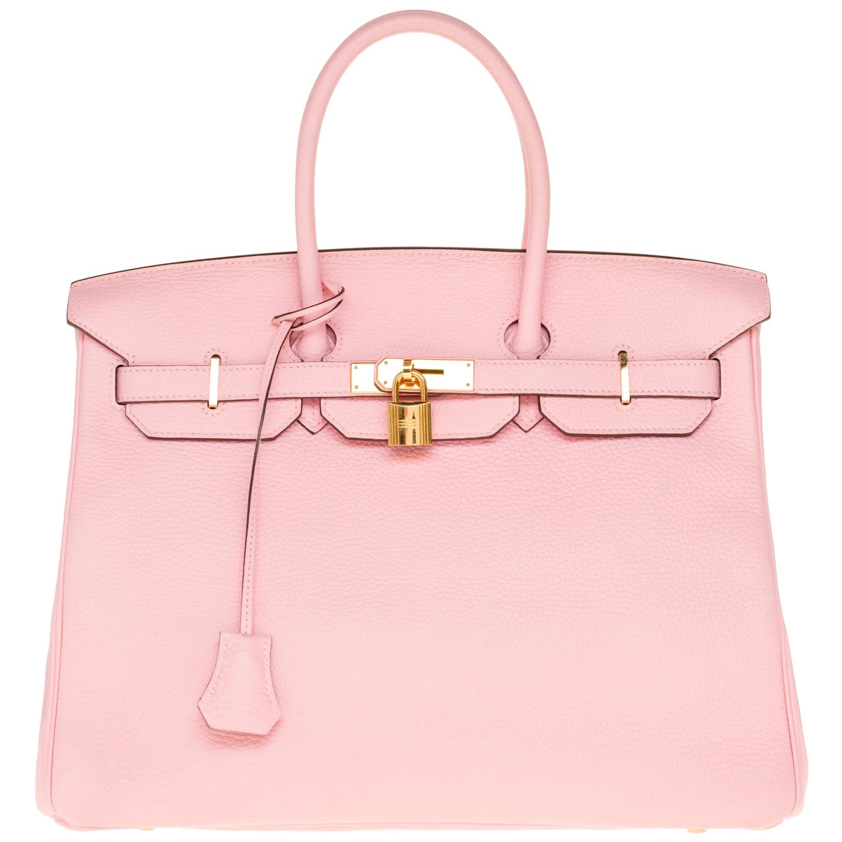 Hermès Birkin 35 handbag in Sakura Pink Taurillon Clémence leather