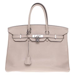 Hermès Birkin 35 handbag in Togo leather in Taupe color and Silver hardware  ! at 1stDibs