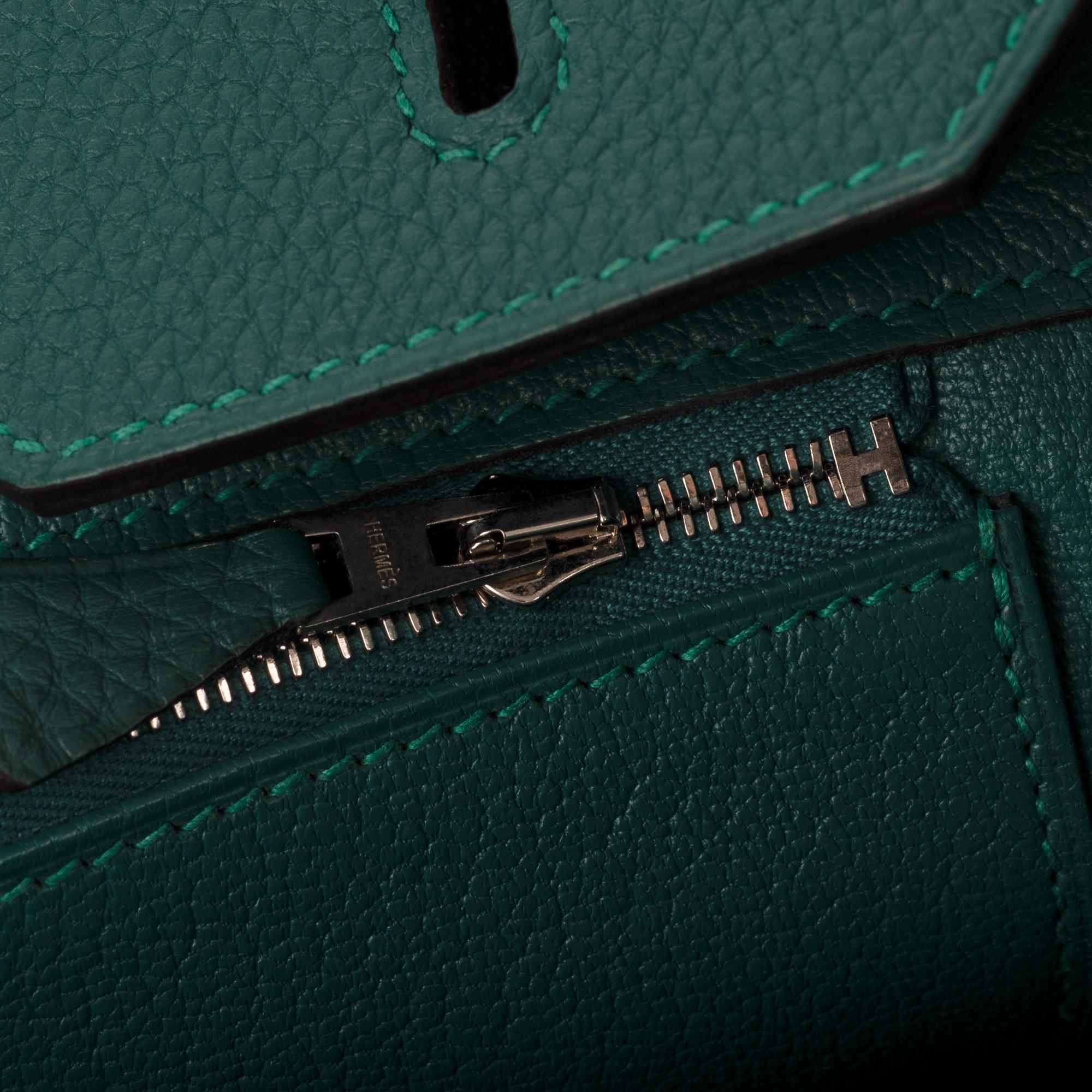 Hermès Birkin 35 handbag in Togo green Malachite color, PHW, Full set ! 3