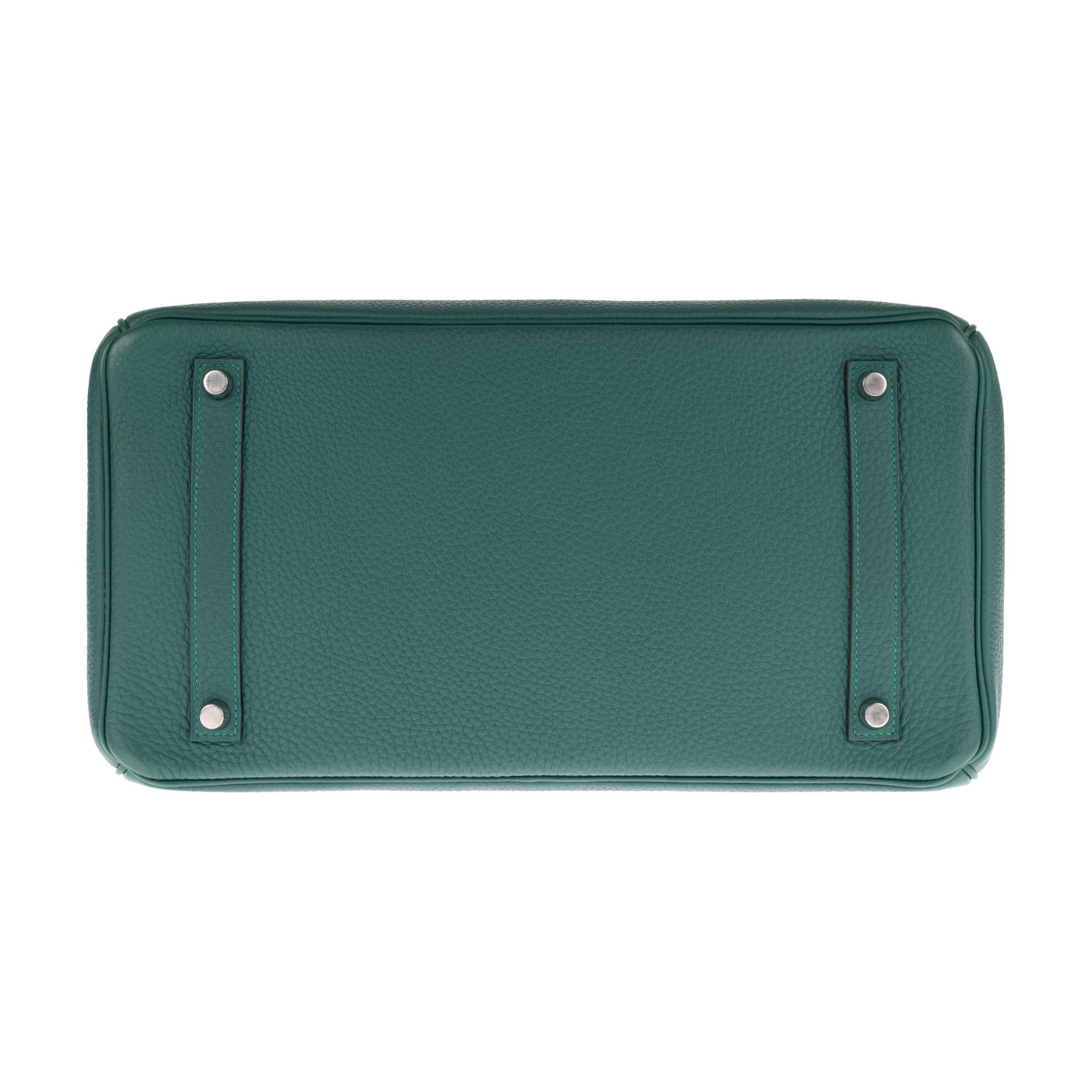 Women's Hermès Birkin 35 handbag in Togo green Malachite color, PHW, Full set !