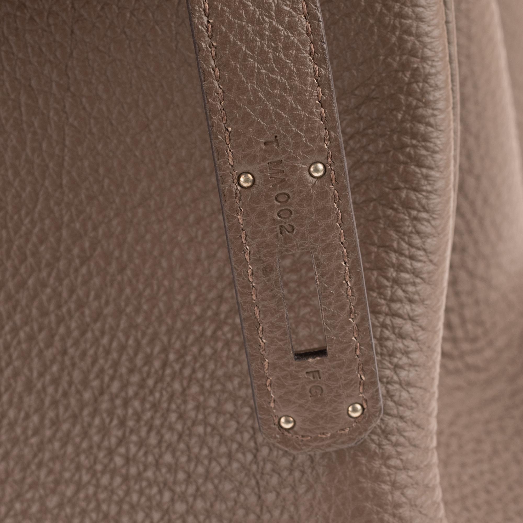 Hermès Birkin 35 Handtasche aus Togo-Leder in Taupe-Farbe und silberner Hardware! 1