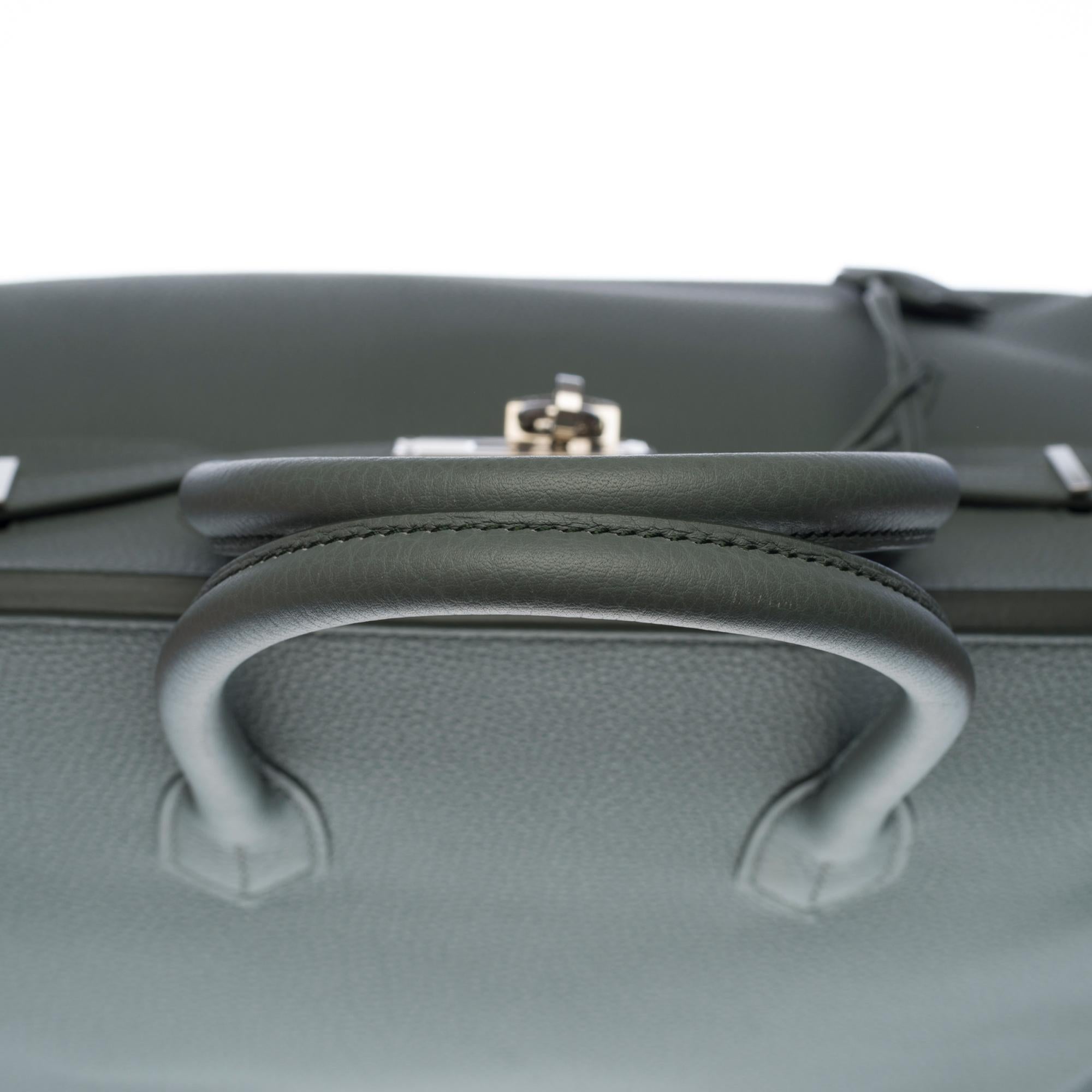 Women's or Men's Hermès Birkin 35 handbag in Vert Amande Togo leather with silver hardware !