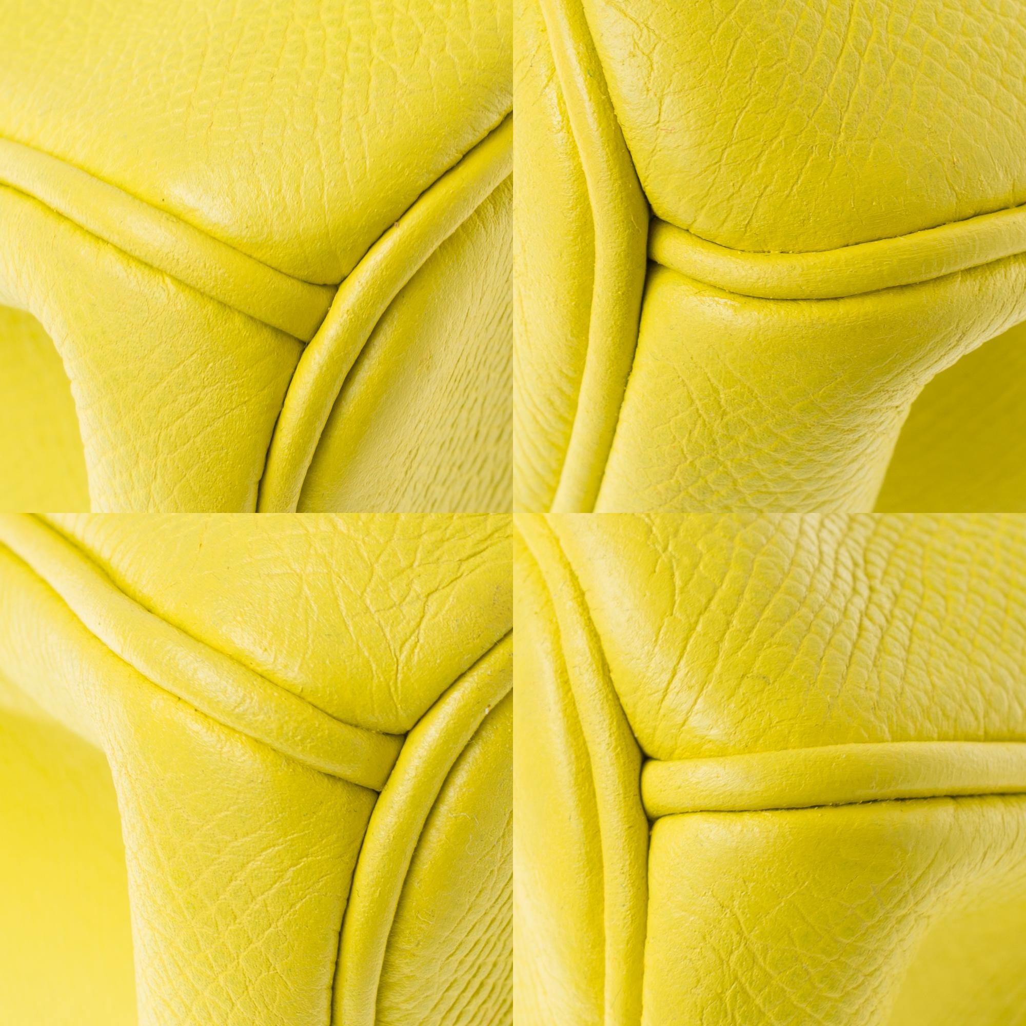 Hermès Birkin 35 handbag in yellow epsom leather & grey interior with PHW ! 2
