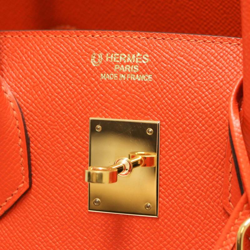 Ikonisches orangefarbenes Birkin-Hufeisen HERMÈS Sonderbestellung

Zustand: sehr gut
Hergestellt in Frankreich
Modell: Birkin
Größe : 35 Sonderbestellung (Hufeisen)
MATERIAL: Epsom-Leder
Interieur: Genarbtes Leder in Taupe
Farbe: orange
Abmessungen: