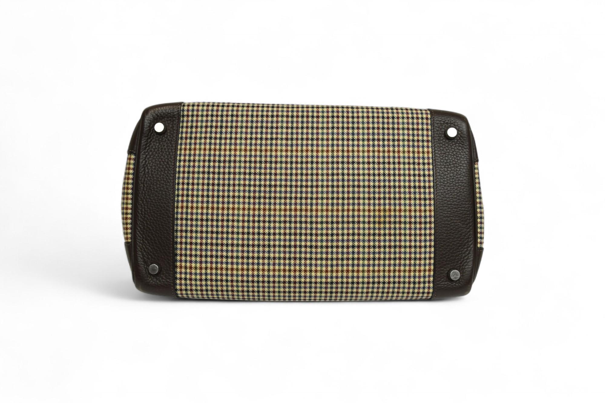 Hermès Birkin 35 Houndstooth Wool Lainage & Chocolate Clemence  Palladium HW 3