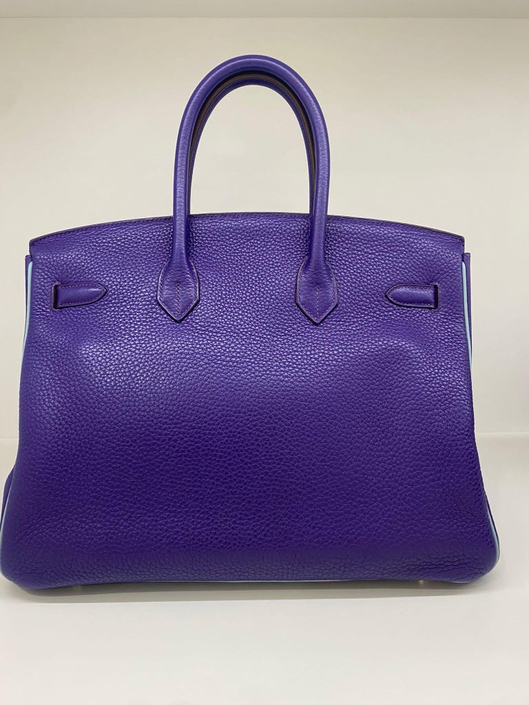 Hermes So Kelly 26 One Shoulder Bag Taurillon Clemence Iris Purple