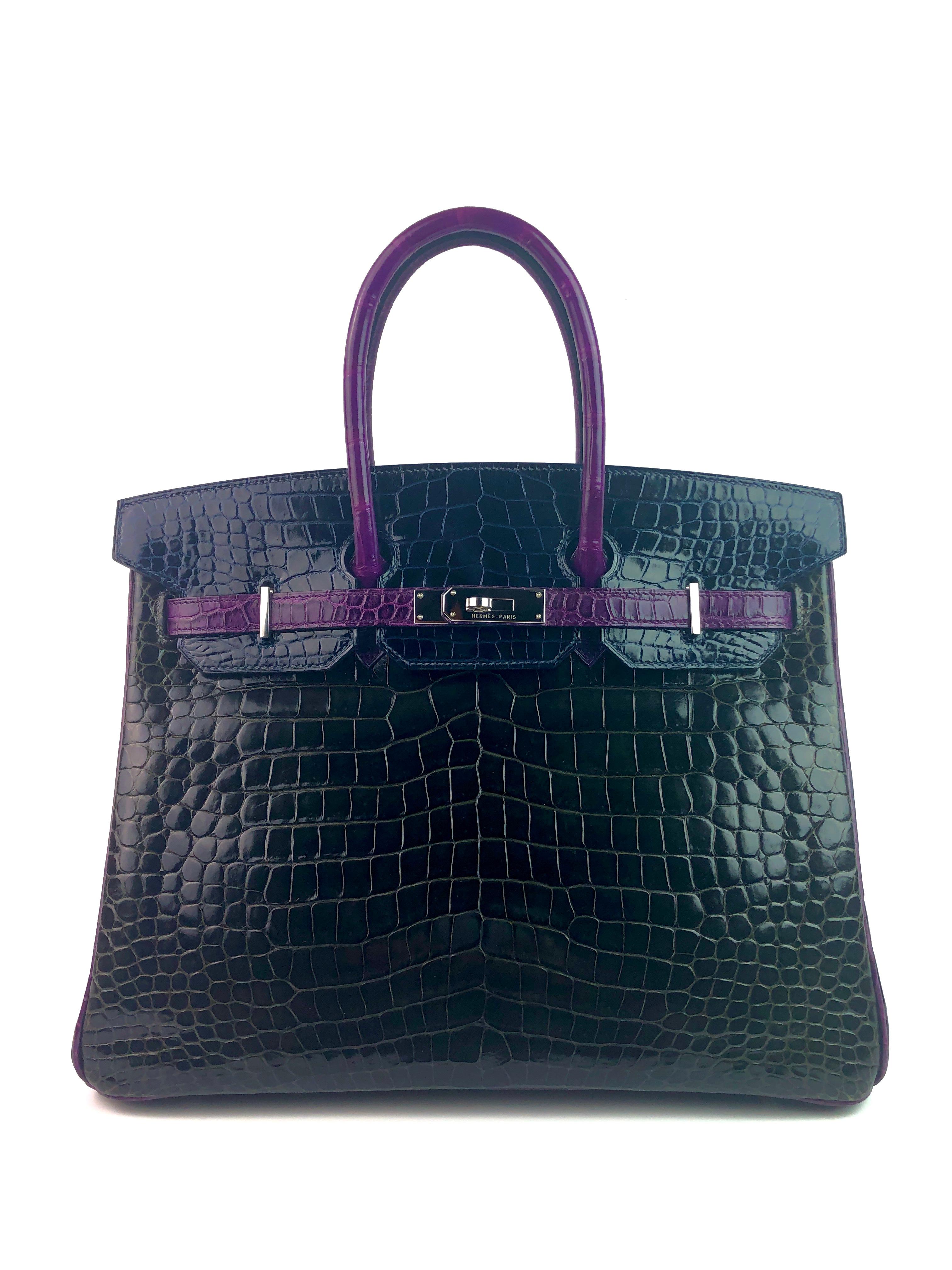 Hermes Birkin 35 HSS Special Oder Tri-Color Graphite Blue Marine Violet Crocodile. Excellent Condition Light Hairlines Best Price on eBay for Special Order! Includes Lock, Clochette, and Dust Bag. From Collectors Closet.

Shop with Confidence from