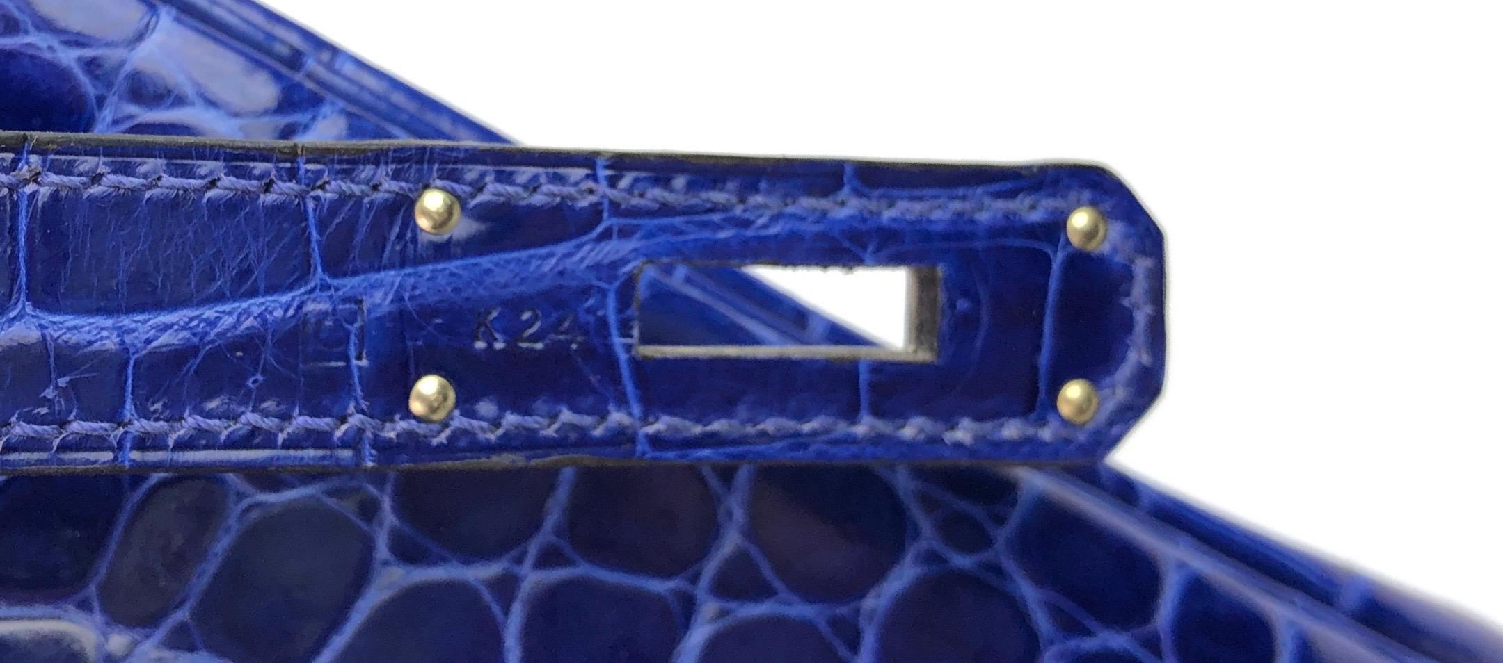 Hermes Birkin 35 HSS Special Order Blue Electric Rose Tyrien Pink Crocodile 4