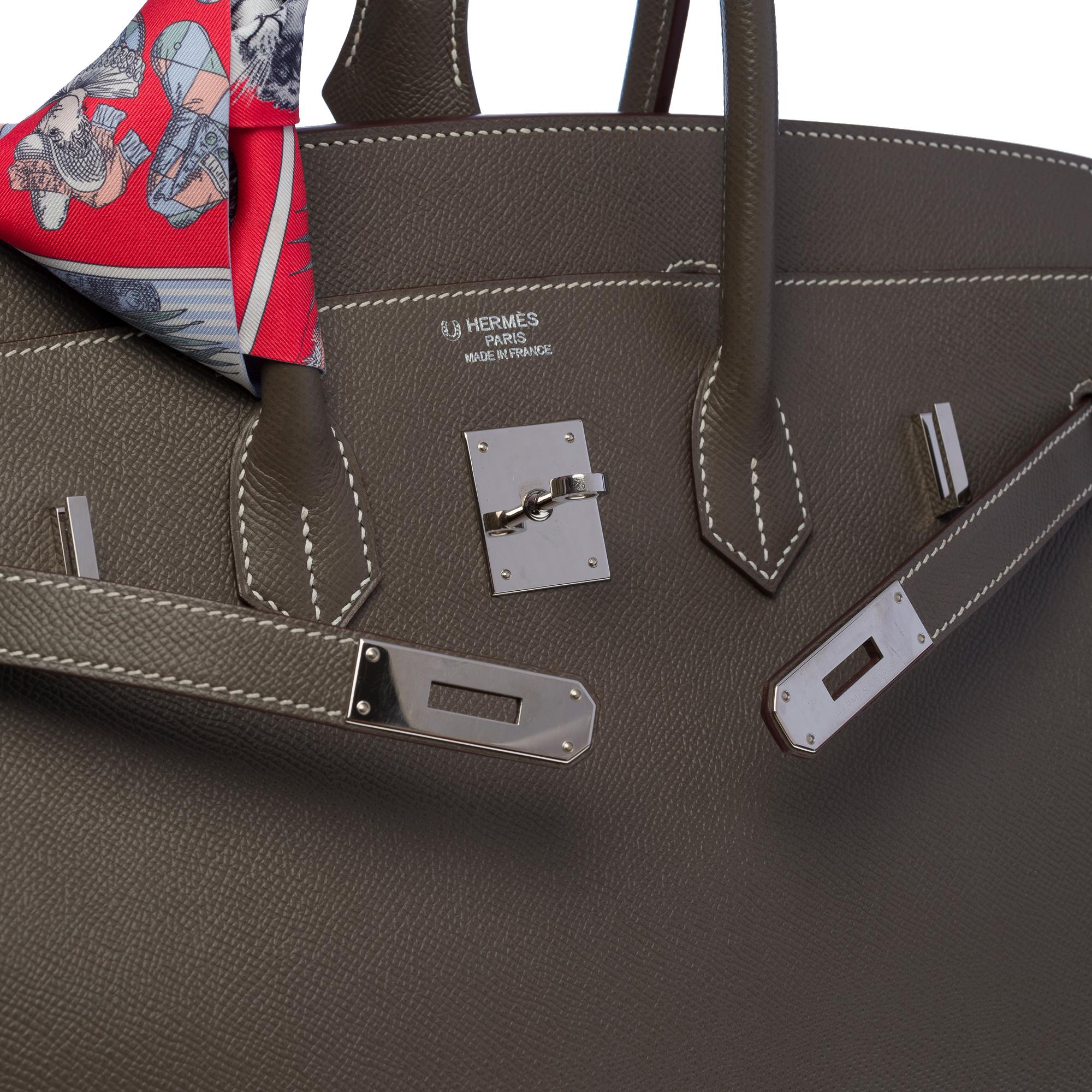 Hermès Birkin 35 HSS (Special Order) handbag in etoupe epsom leather, SHW In Excellent Condition In Paris, IDF