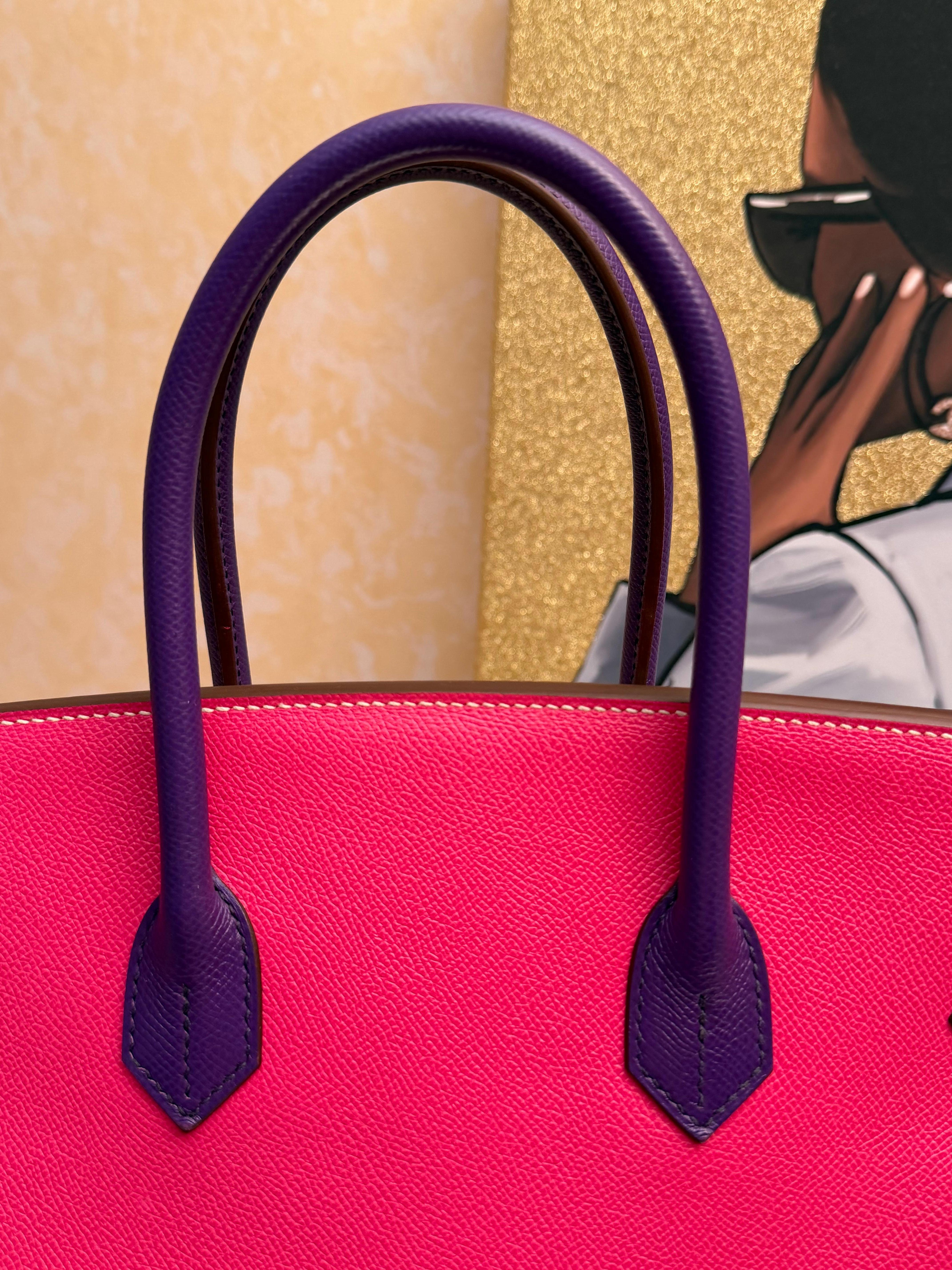 Hermes Birkin 35 HSS Tri Farbe weiß Anemone Rose Tyrien Epsom Tasche im Angebot 4