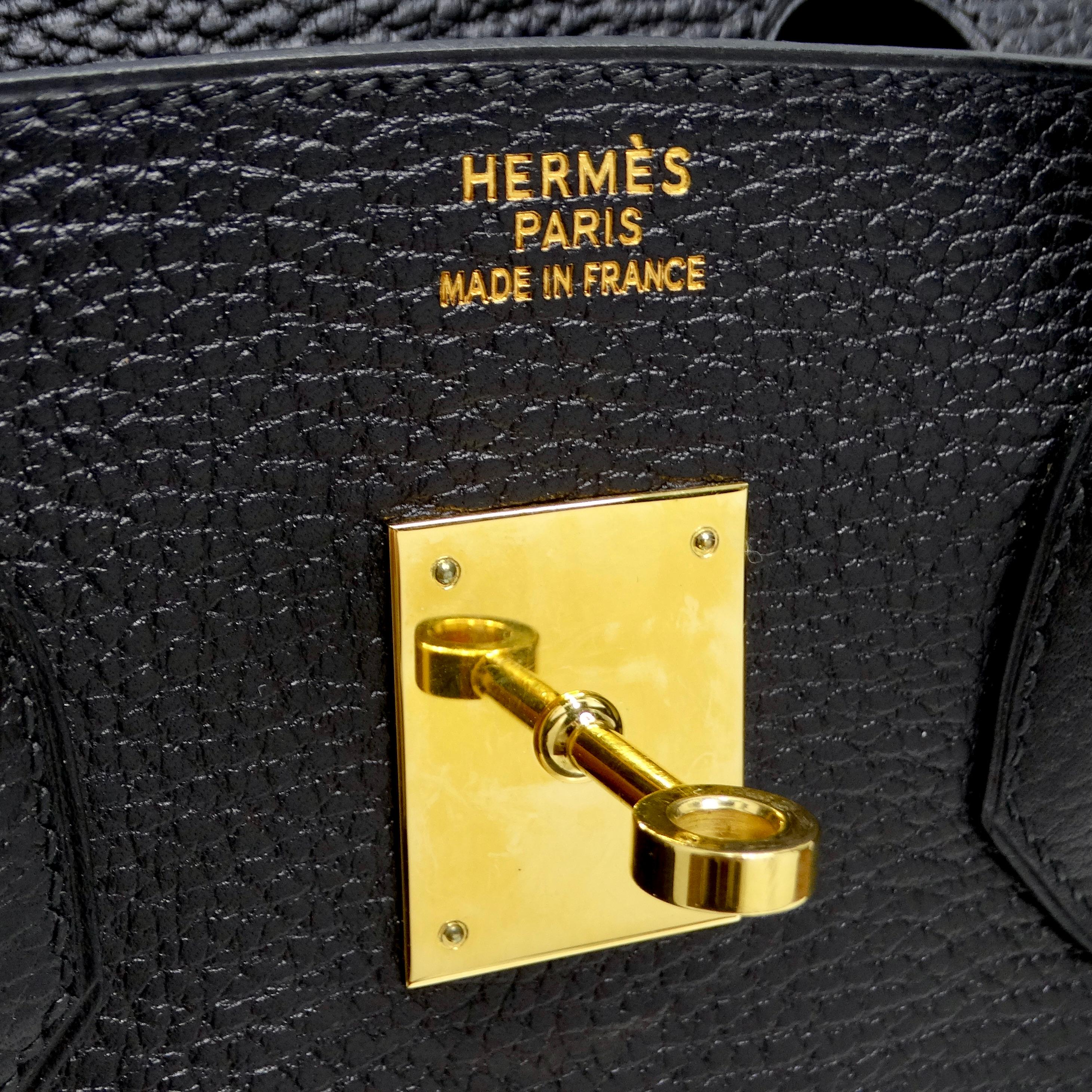 Hermes Birkin 35 in Ardennes Leather Black  In Excellent Condition For Sale In Scottsdale, AZ