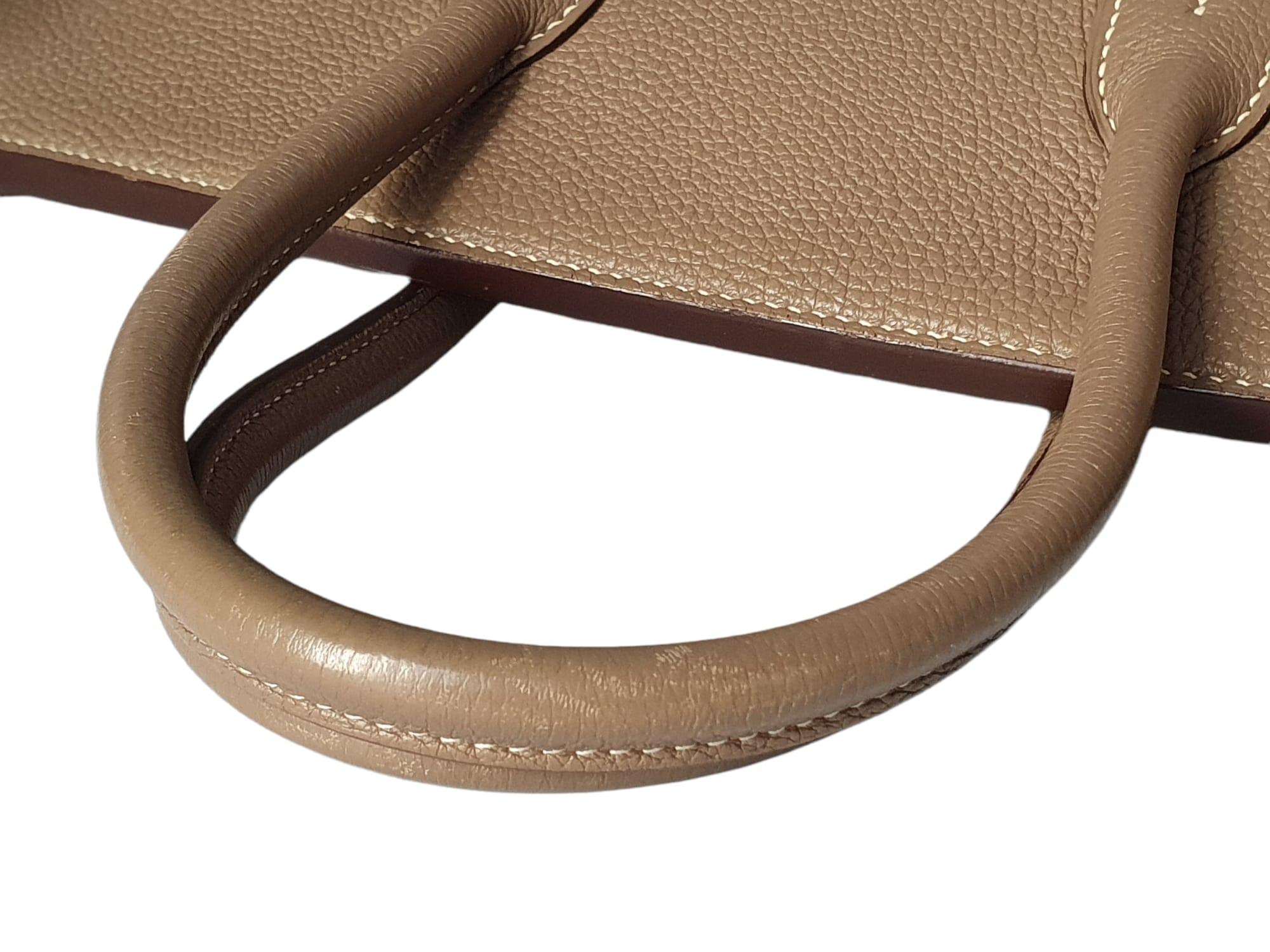 HERMÈS, Birkin 35 in brown étoupe leather For Sale 3