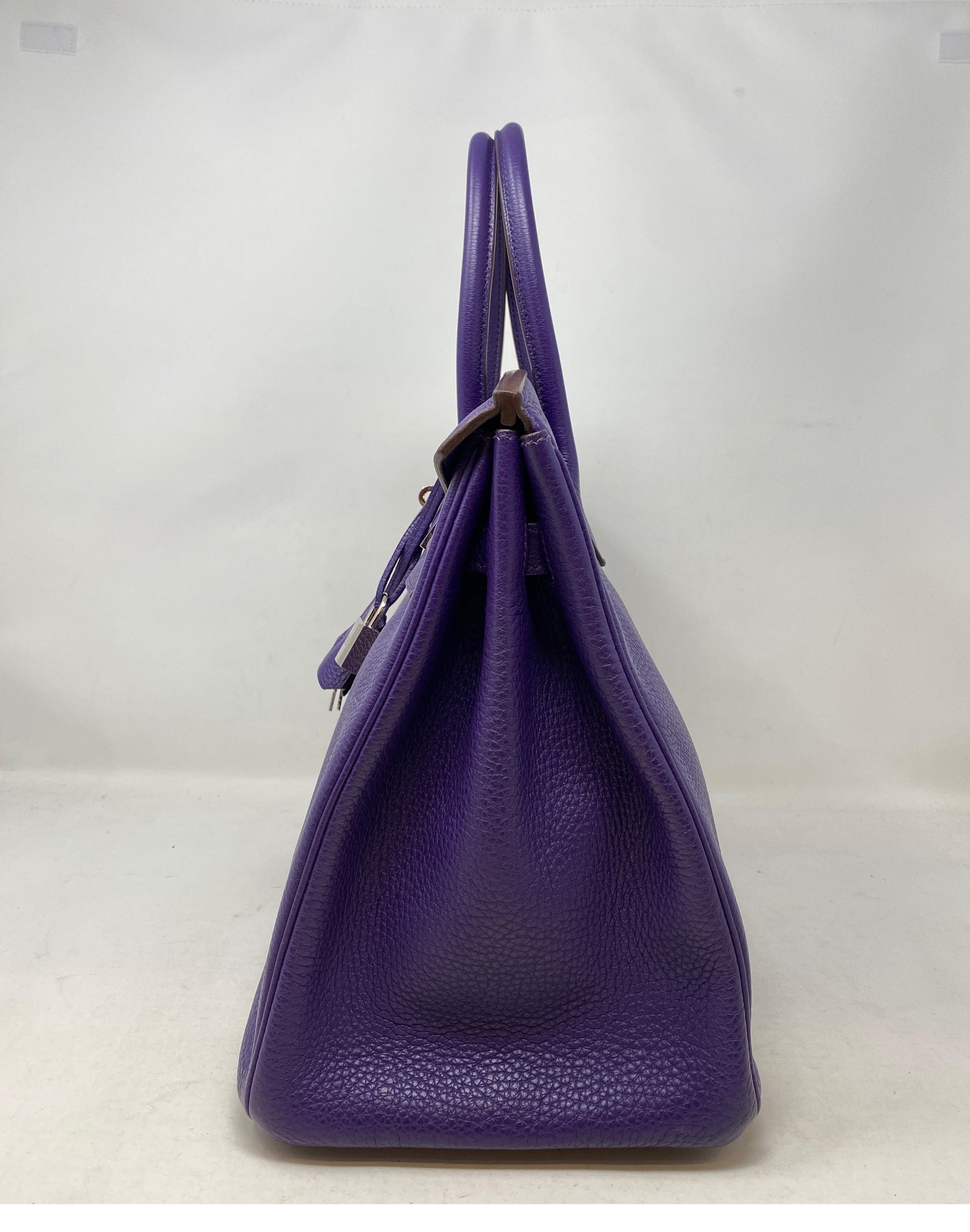 Purple Hermès Birkin 35 Iris Bag
