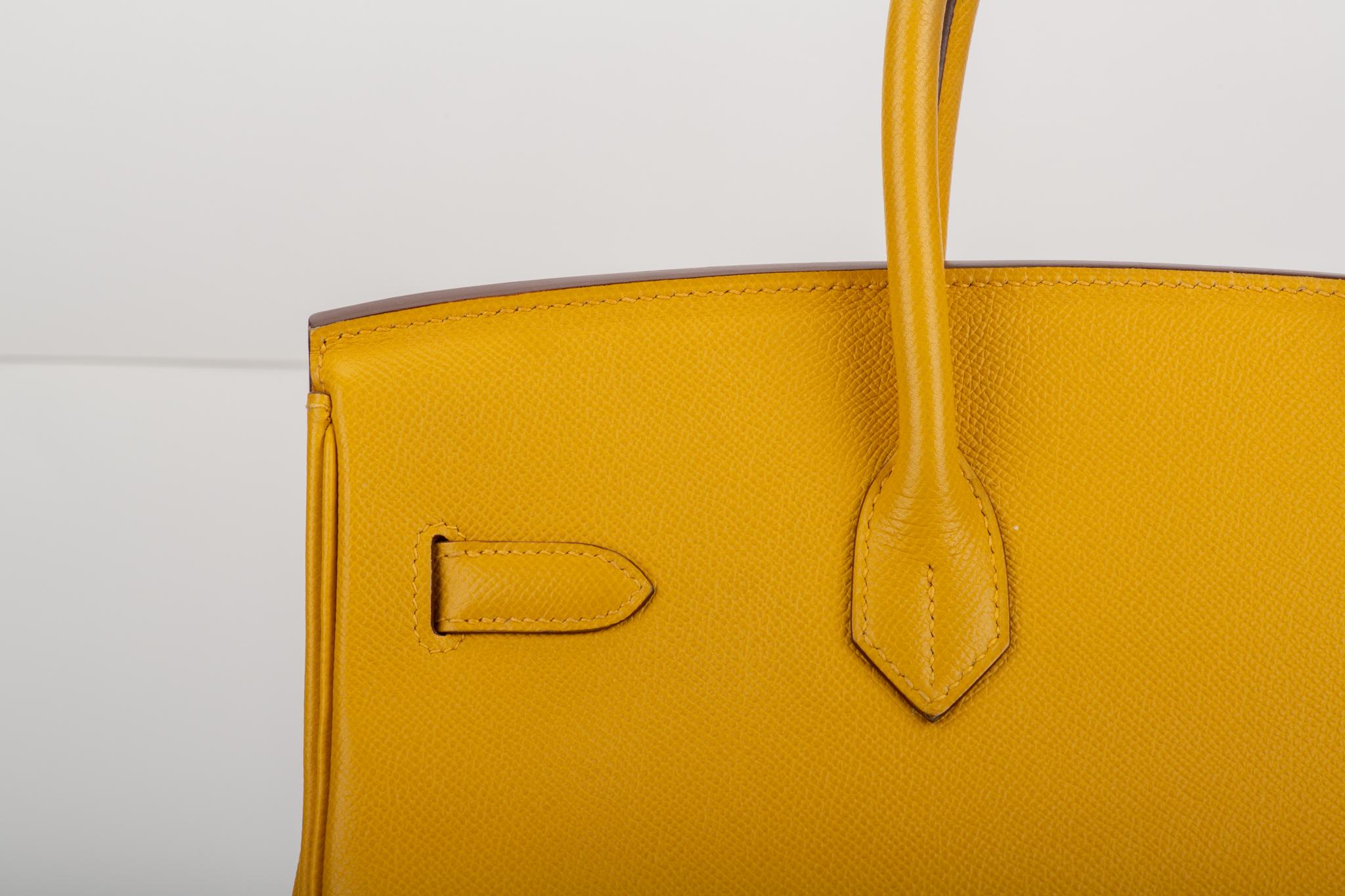 Hermes Birkin 35 Jaune d'or Yellow Min Condition In Excellent Condition In West Hollywood, CA