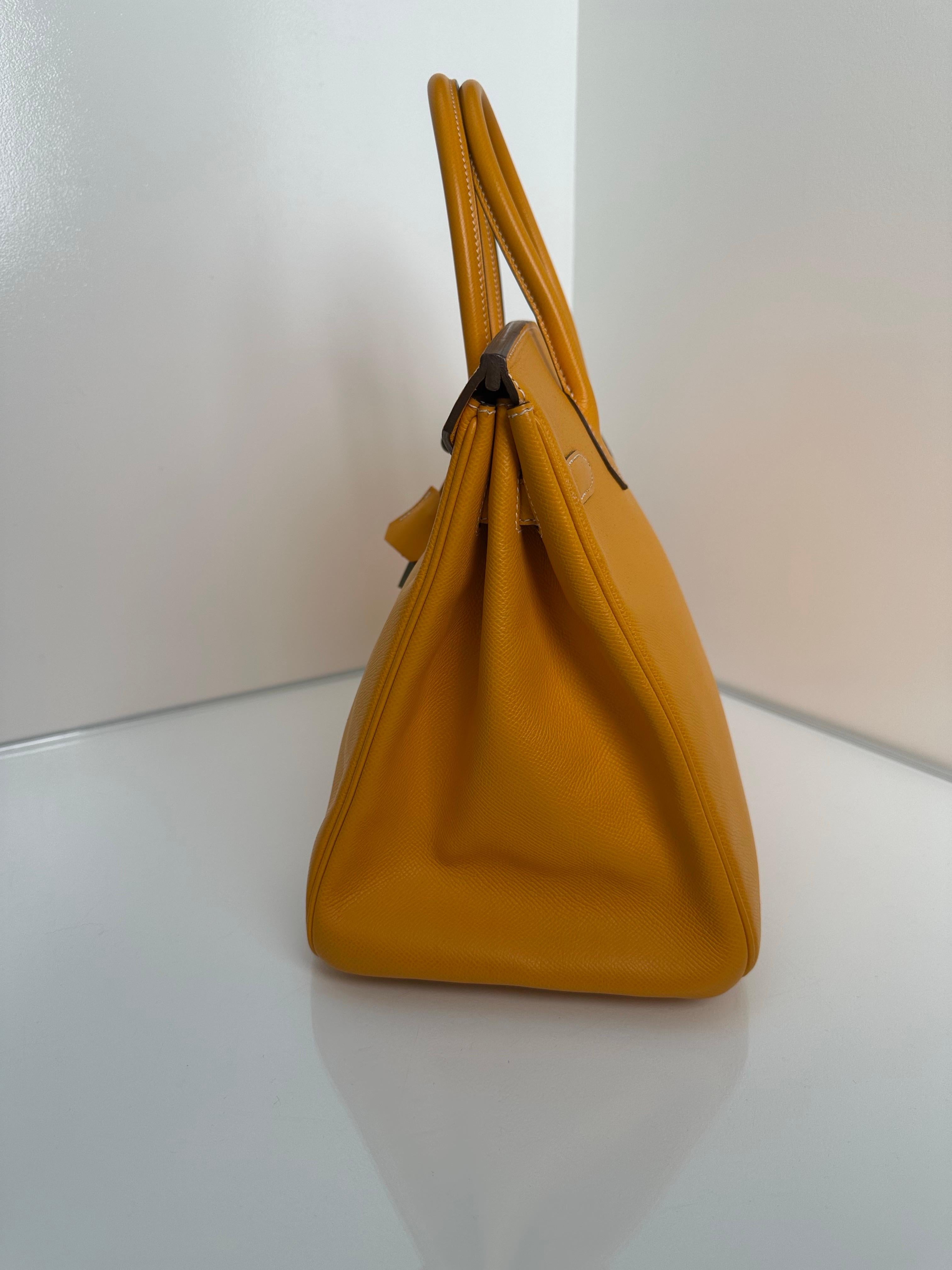 Marron Hermes Birkin 35 Jaune Epsom Candy Collection Bag en vente