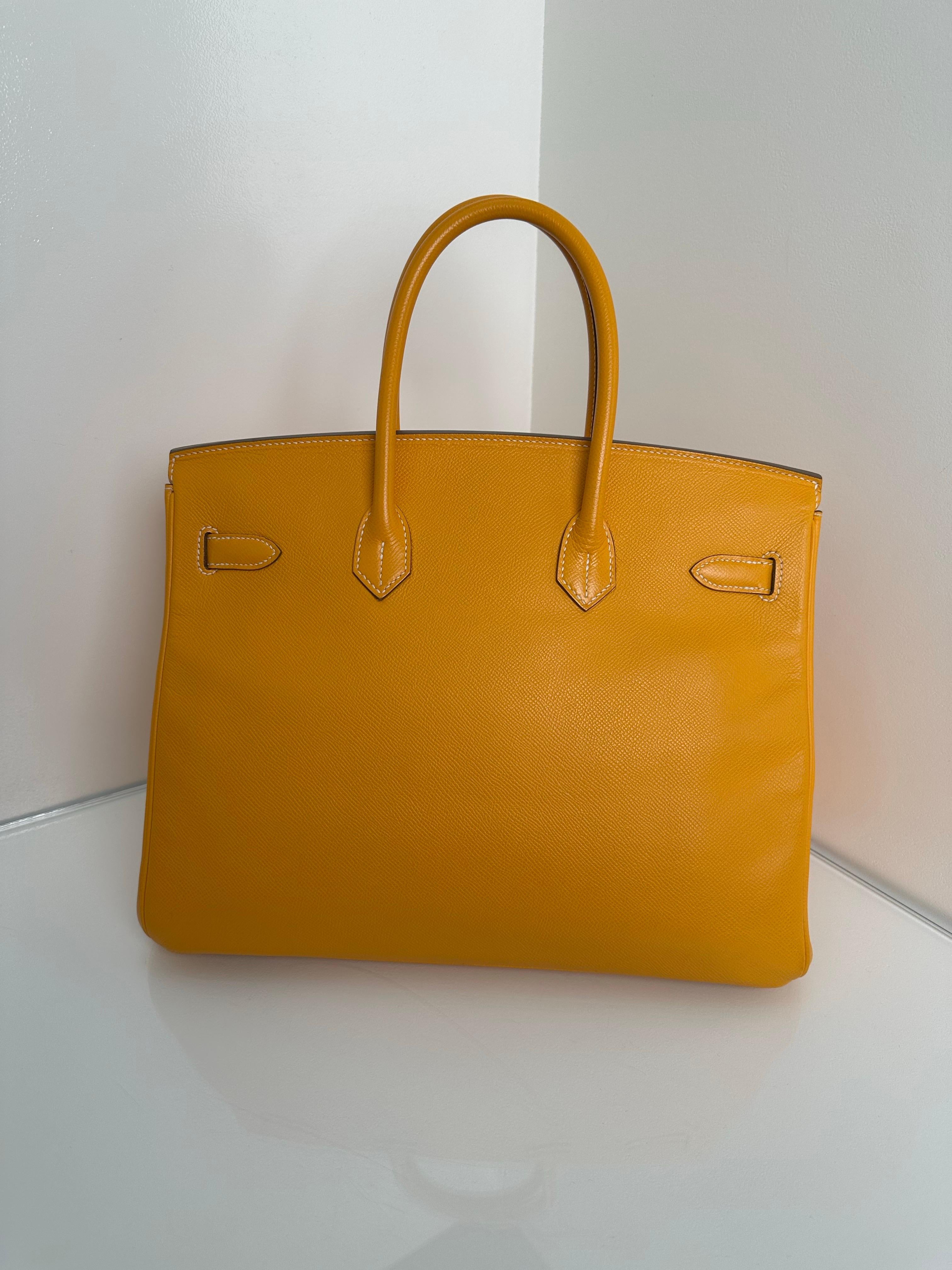 Hermes Birkin 35 Jaune Epsom Candy Collection Bag Bon état - En vente à Athens, GA