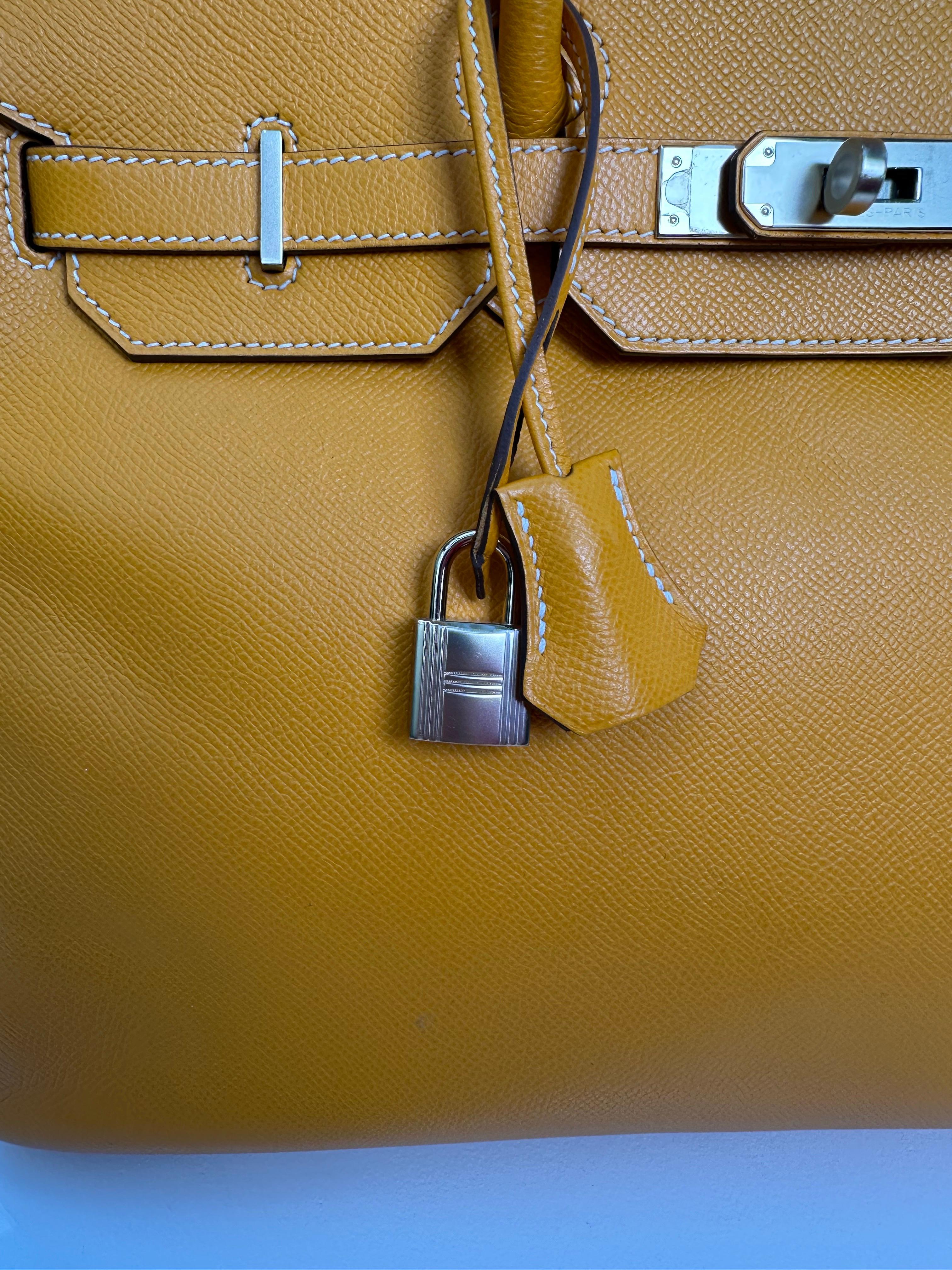 Hermes Birkin 35 Jaune Epsom Candy Collection Bag en vente 3