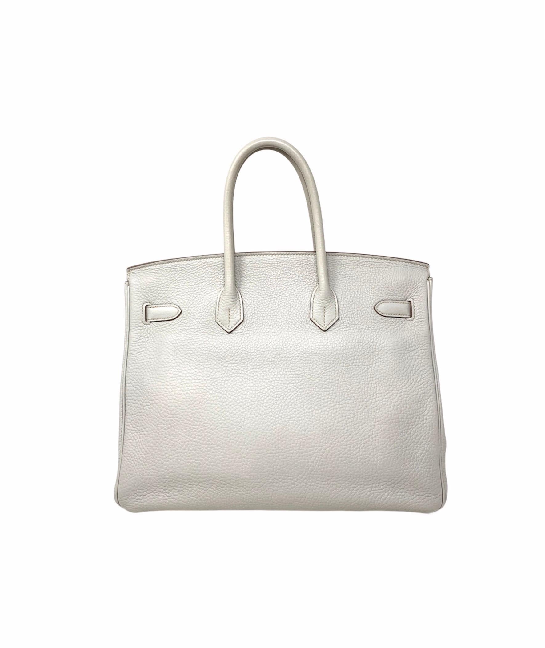 Gray Hermès Birkin 35 Leather Bag