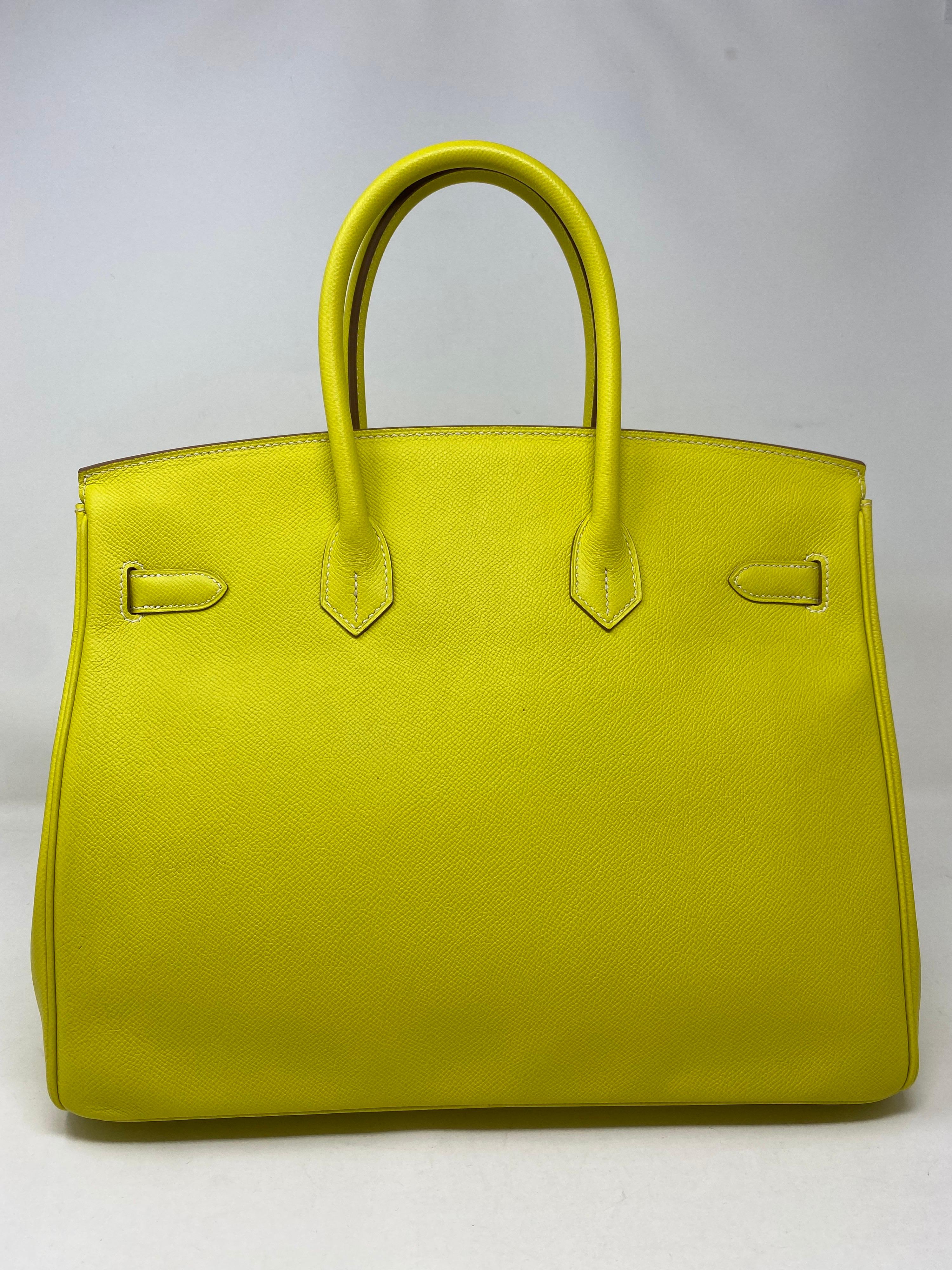 Hermès Birkin 35 Lime Candy Bag In Excellent Condition In Athens, GA