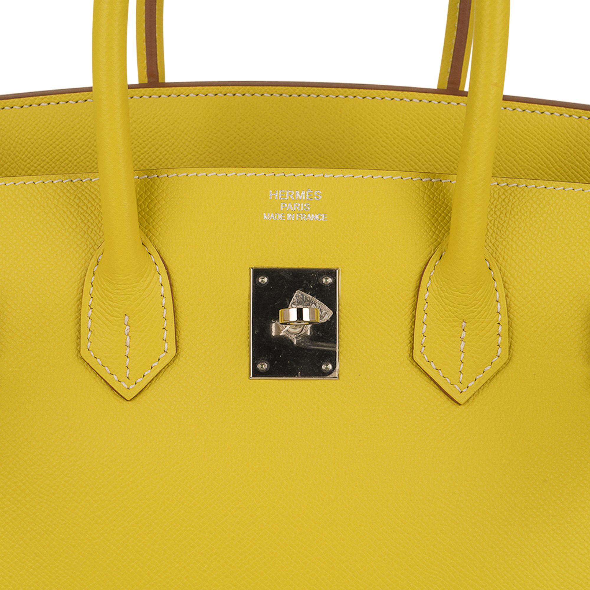 Hermes Birkin 35 Lime Candy Limited Edition Bag Epsom Palladium 1