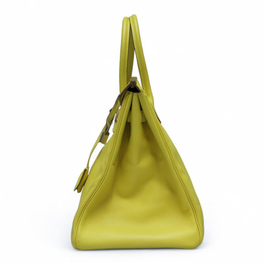 Women's or Men's Hermès Birkin 35 Lime Epsom leather For Sale