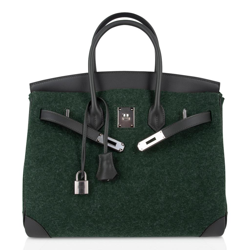 Hermes Birkin 35 Limited Edition Bi-Color Vert Anglais Feutre Vert Cypress Swift 1