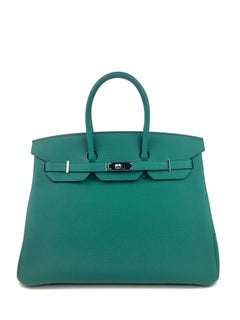 Hermes Birkin 35 Malachite Togo Palladium Hardware