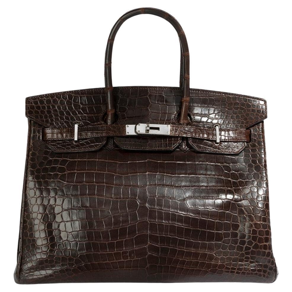 Hermès Birkin 35 Marron Exotic PHW For Sale