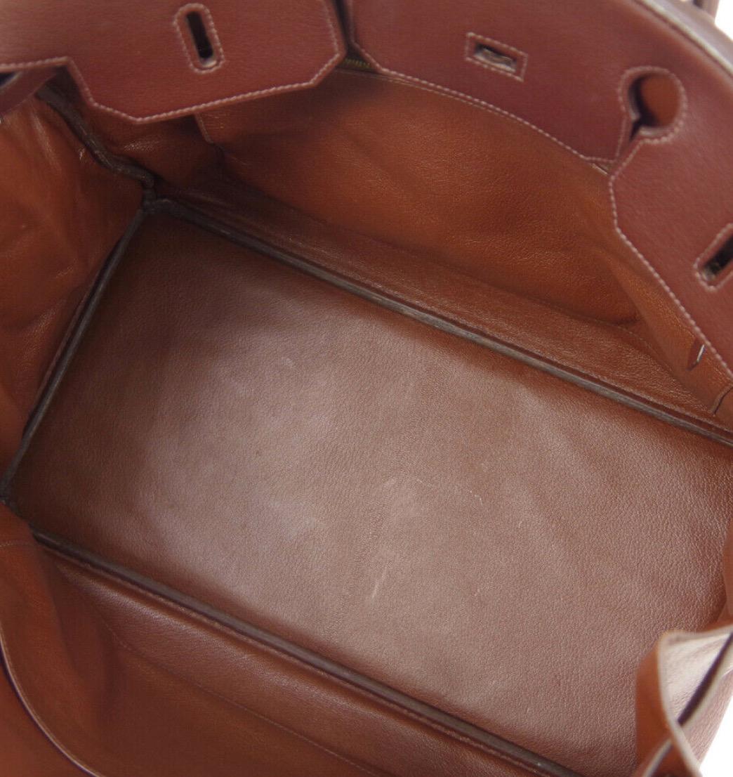 Women's Hermes Birkin 35 Milk Chocolate Brown Gold Top Handle Satchel Tote Bag