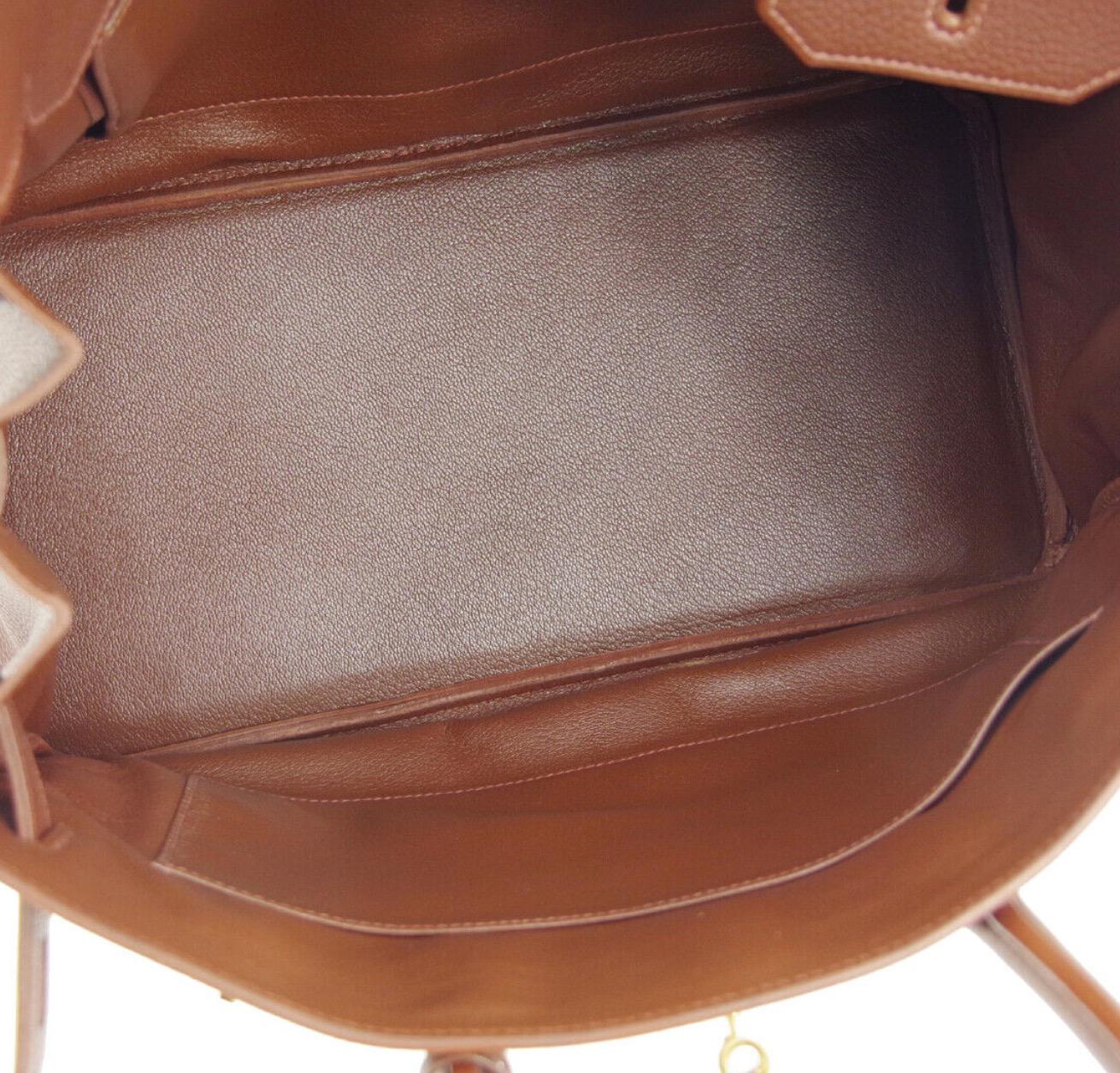Hermes Birkin 35 Milky Chocolate Brown Gold Top Handle Satchel Tote Bag For Sale 2