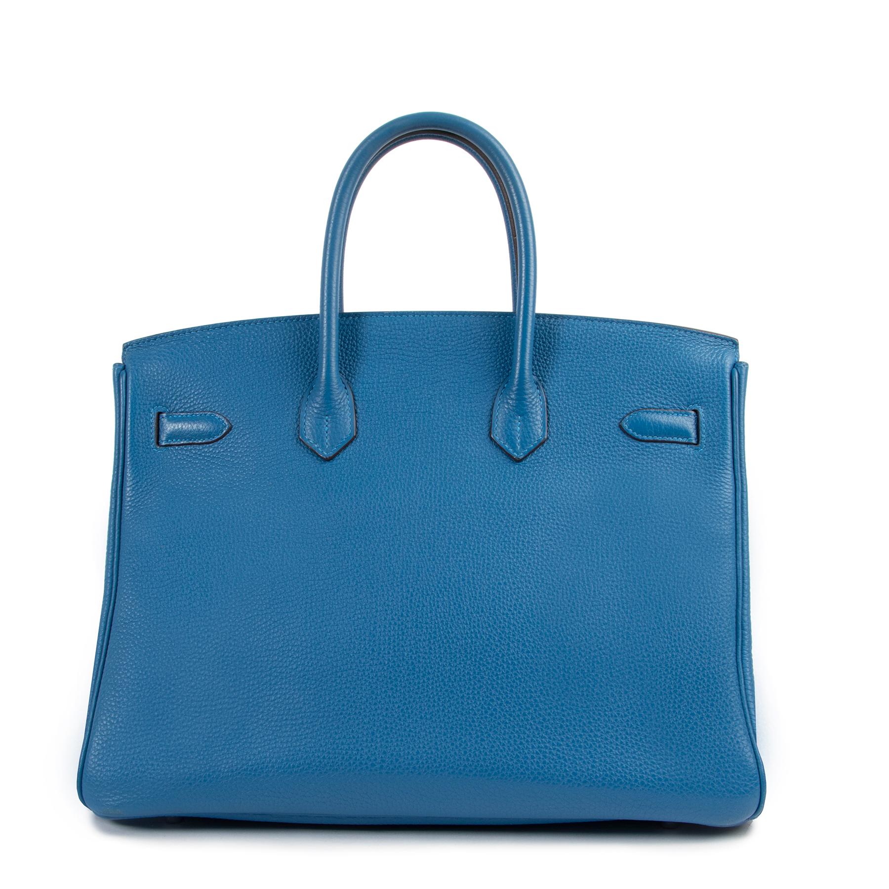 Hermès Birkin 35 Mykonos Blue Togo Leather PHW In Excellent Condition In Antwerp, BE