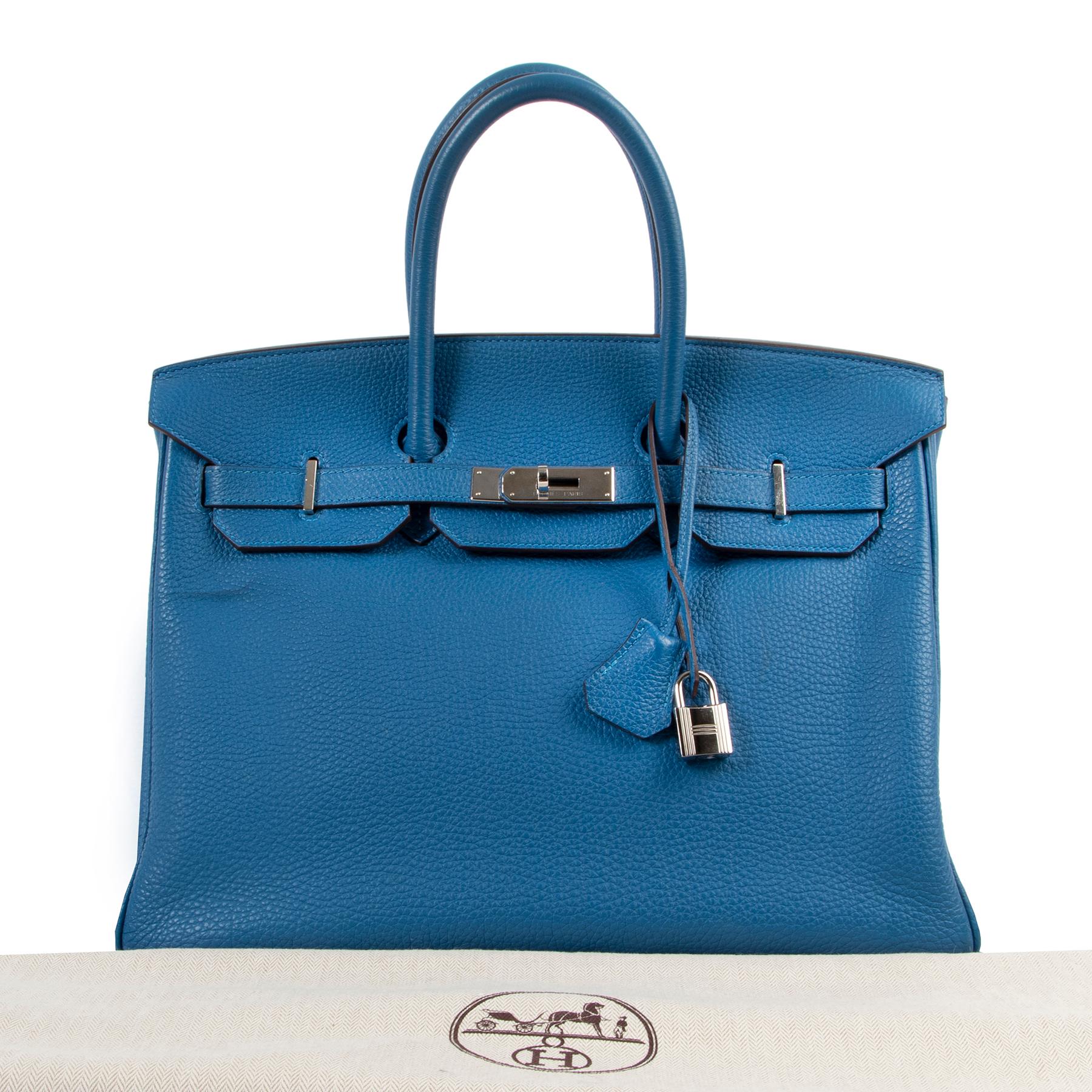 Women's or Men's Hermès Birkin 35 Mykonos Blue Togo Leather PHW