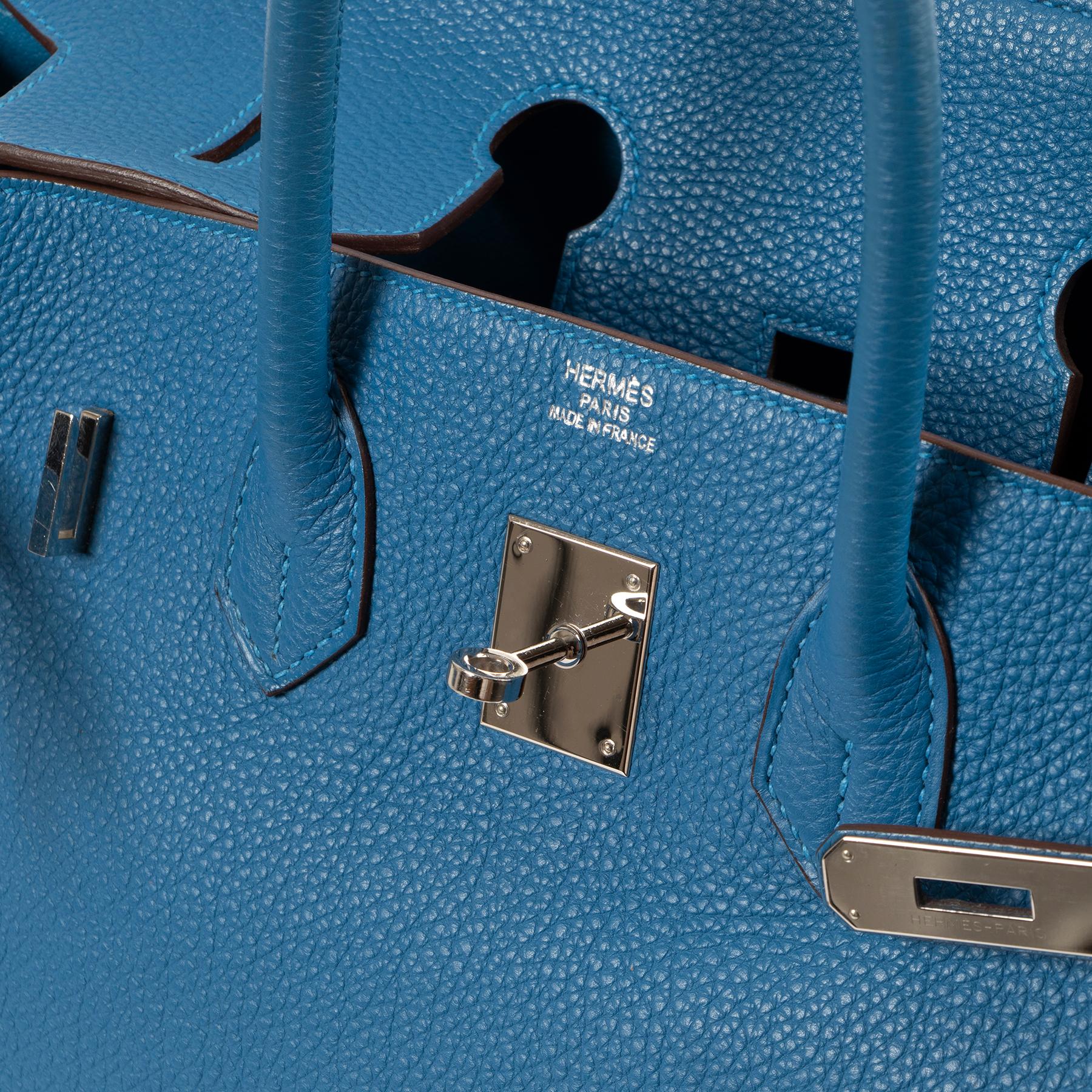 Hermès Birkin 35 Mykonos Blue Togo Leather PHW 3