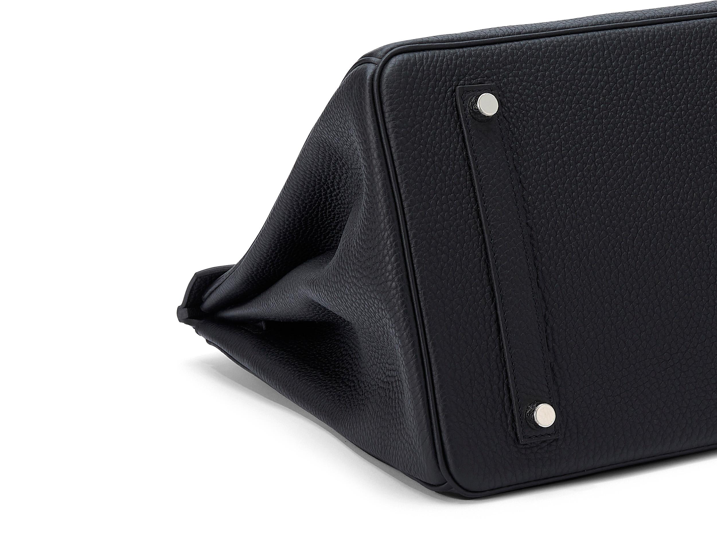 Hermès Birkin 35 Noir/Schwarz Togo Palladium Hardware im Angebot 2