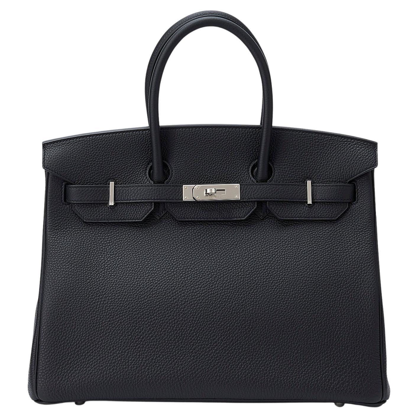Hermès Birkin 35 Noir/Schwarz Togo Palladium Hardware im Angebot