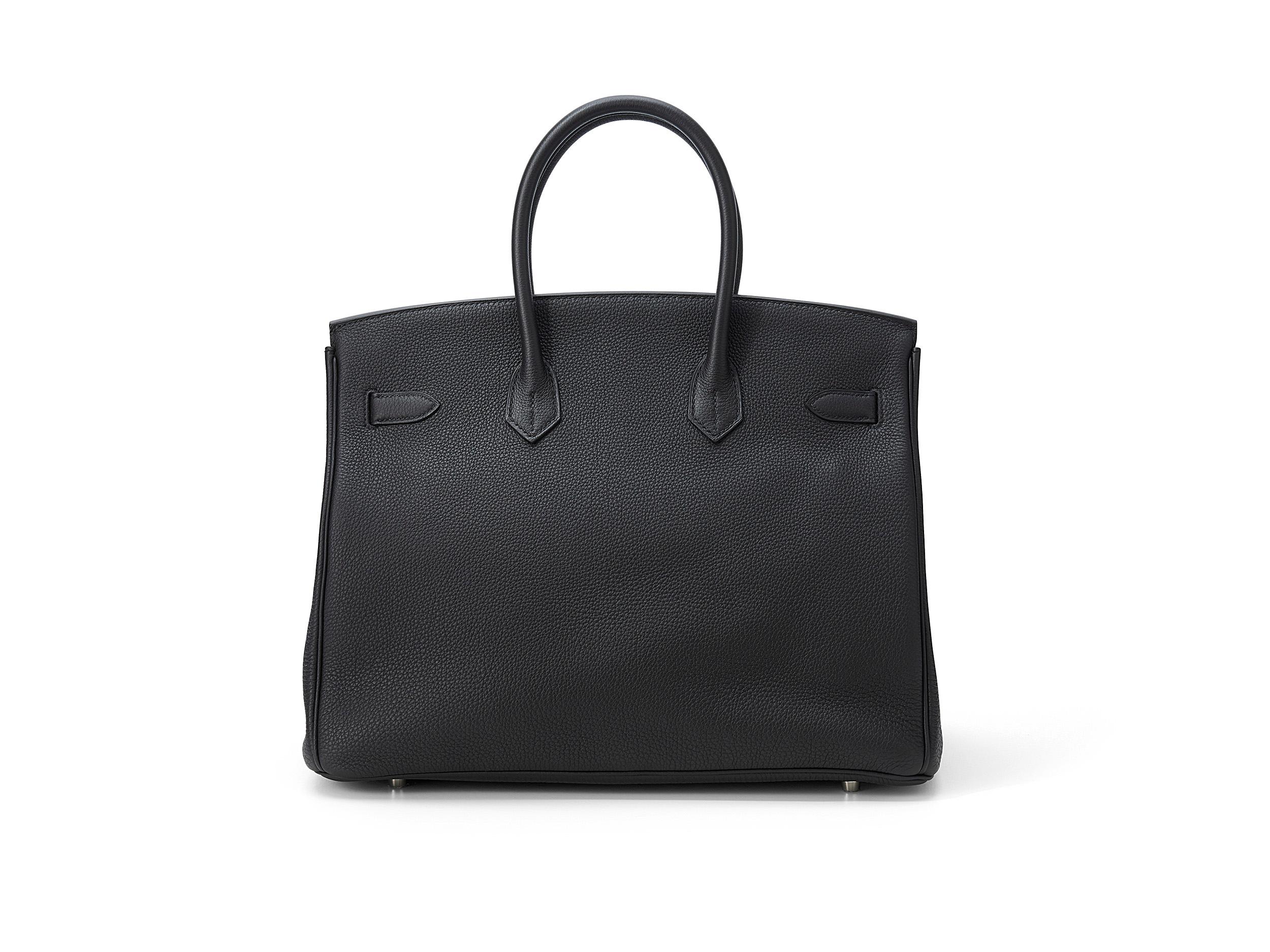 Hermès Birkin 35 Noir/Black Togo Palladium Hardware In Good Condition For Sale In Berlin, DE