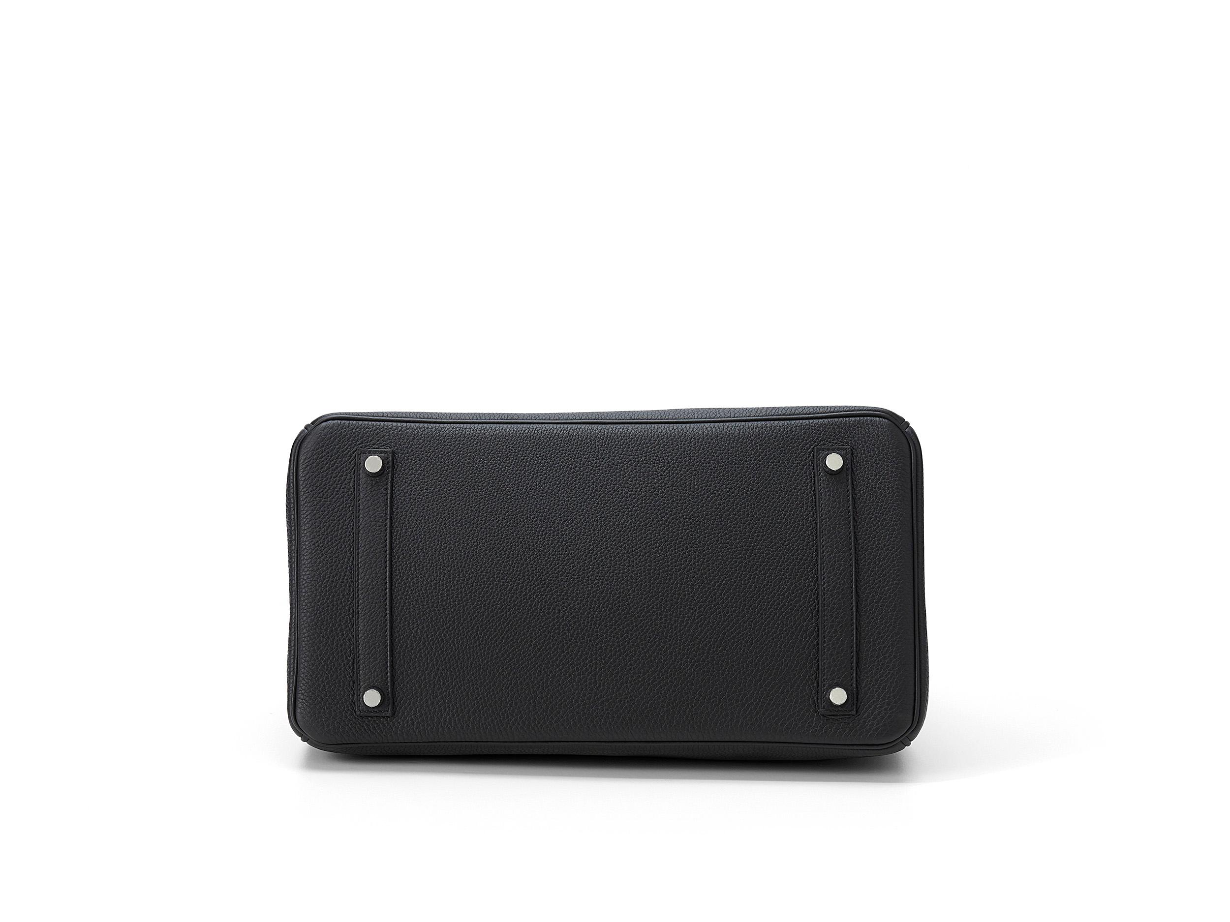 Hermès Birkin 35 Noir/Schwarz Togo Palladium Hardware im Angebot 2