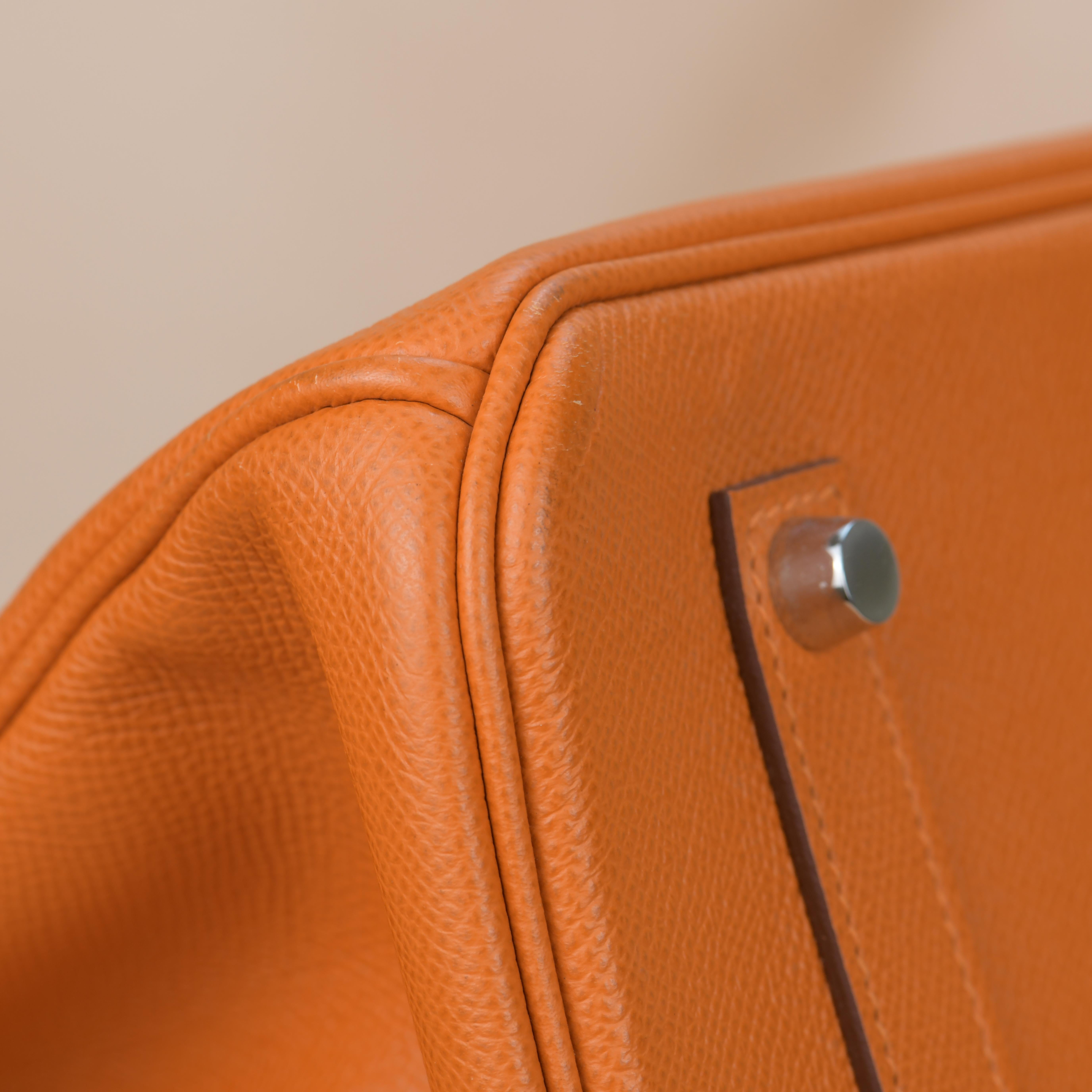 Hermès Birkin 35 Orange Epsom Leather with Palladium Hardware 12