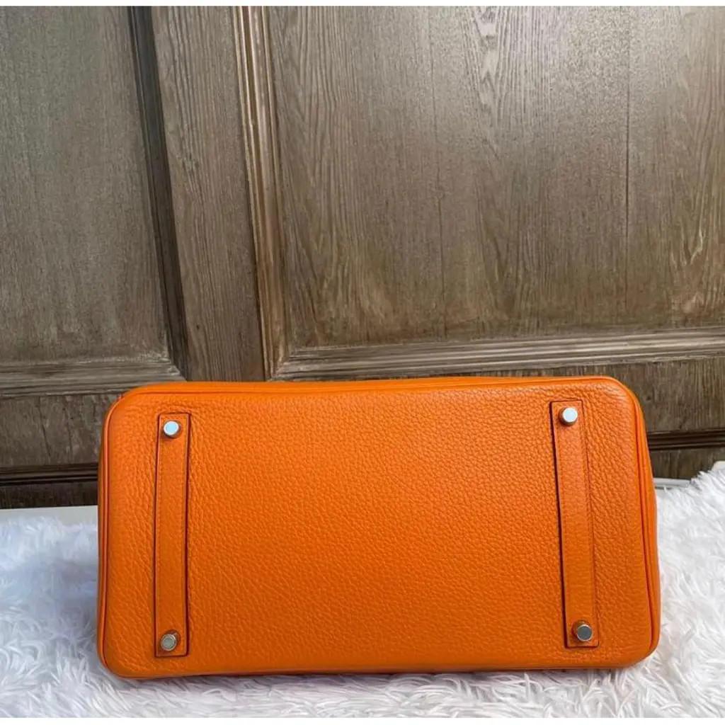 Hermès birkin 35 orange  In Excellent Condition For Sale In Capri, IT