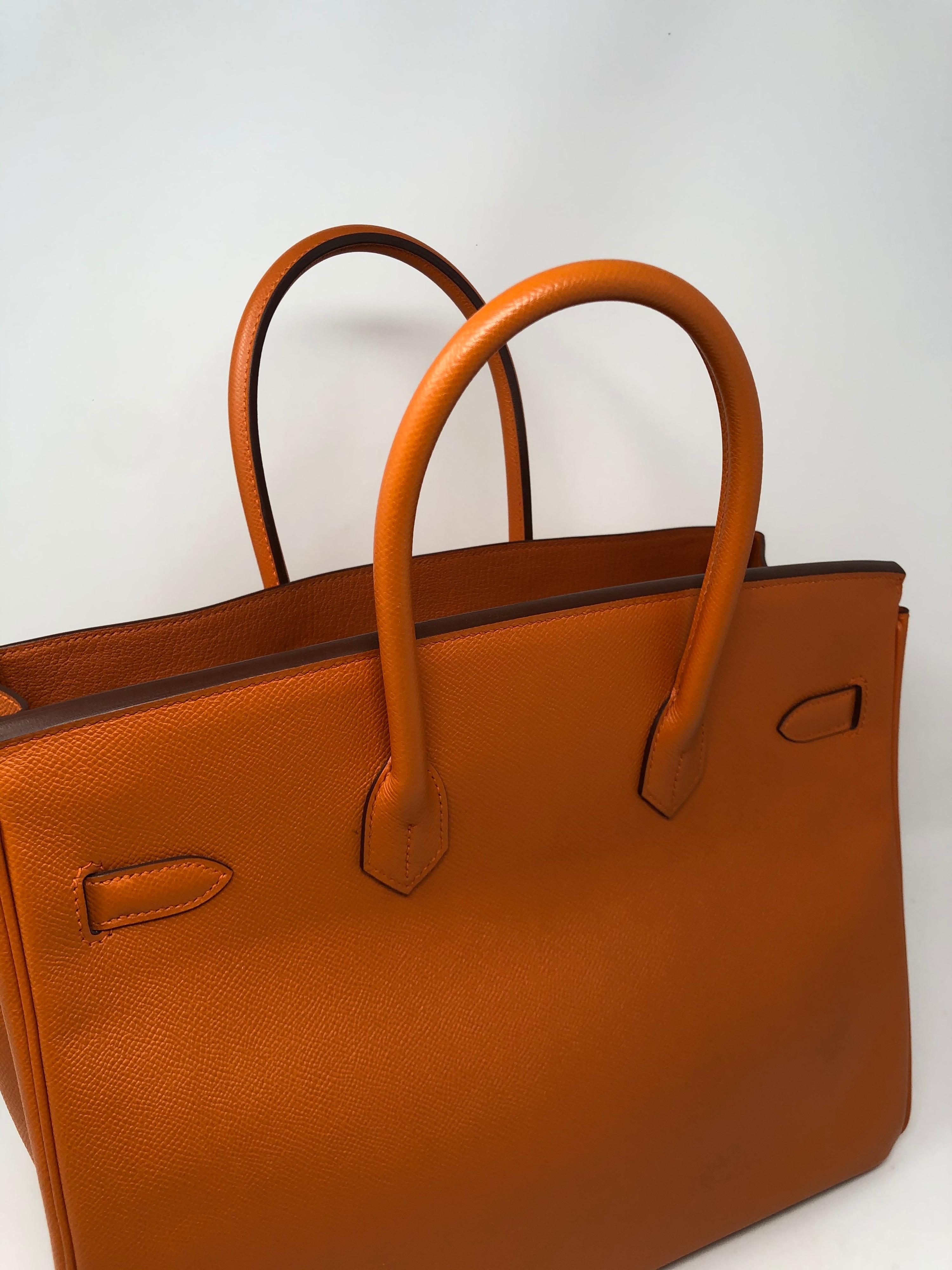 Hermes Birkin 35 Orange Gold Hardware Bag 4
