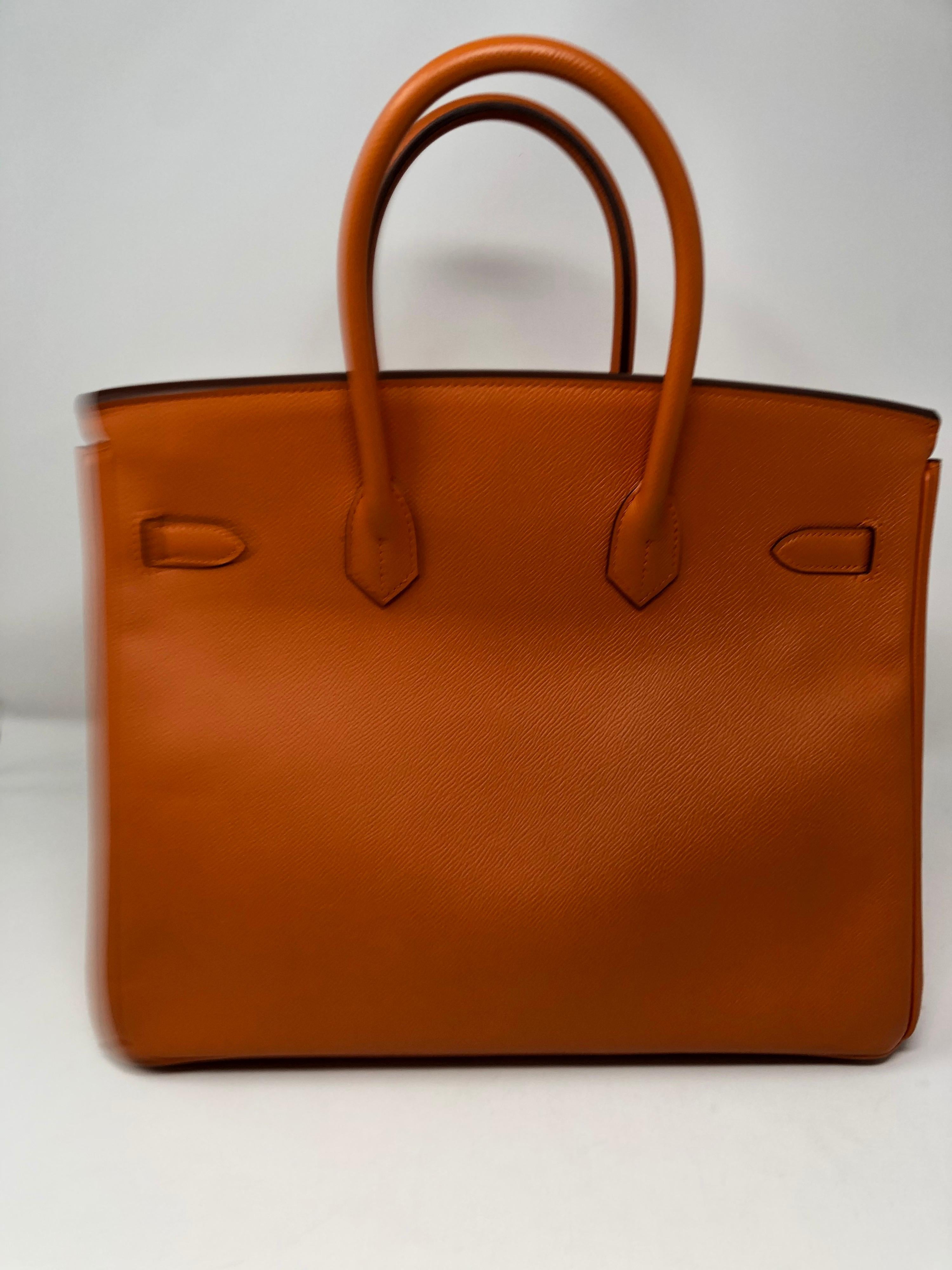 Hermes Birkin 35 Orange Gold Hardware Bag 2